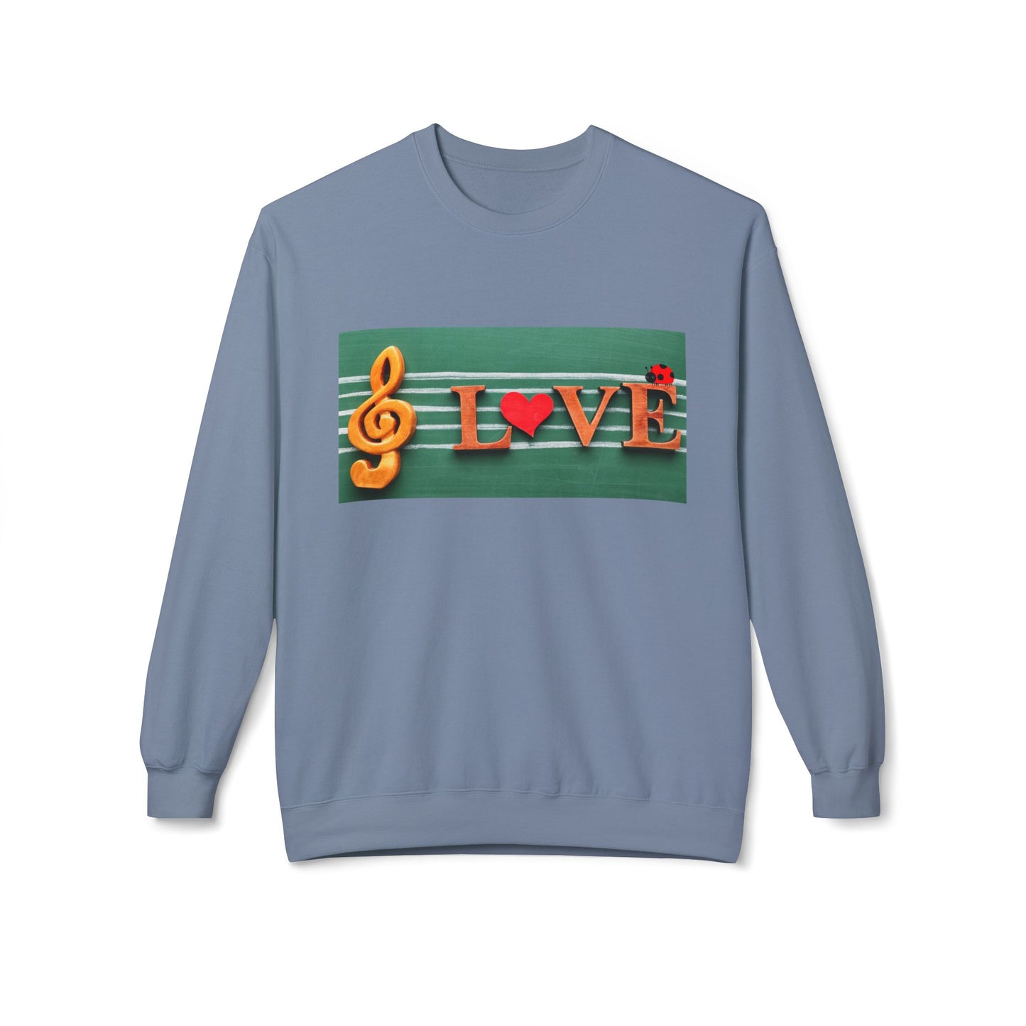 Teen/Adult Unisex Love Music Sweatshirt – Musical Treble Clef Design for Teachers and Song Lovers