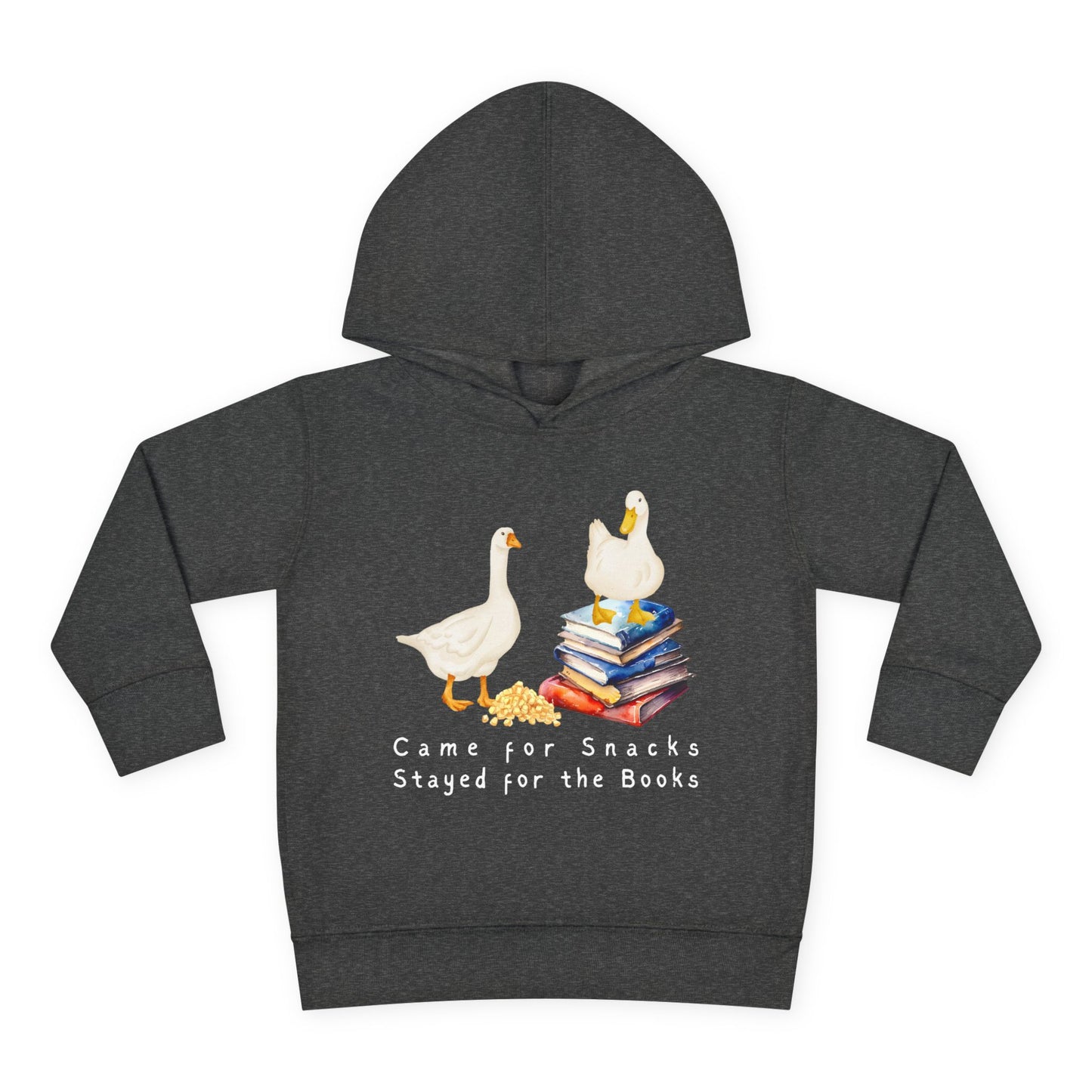 Toddler Came for Snacks Stayed for the Books Hoodie β Silly Goose Reading Design