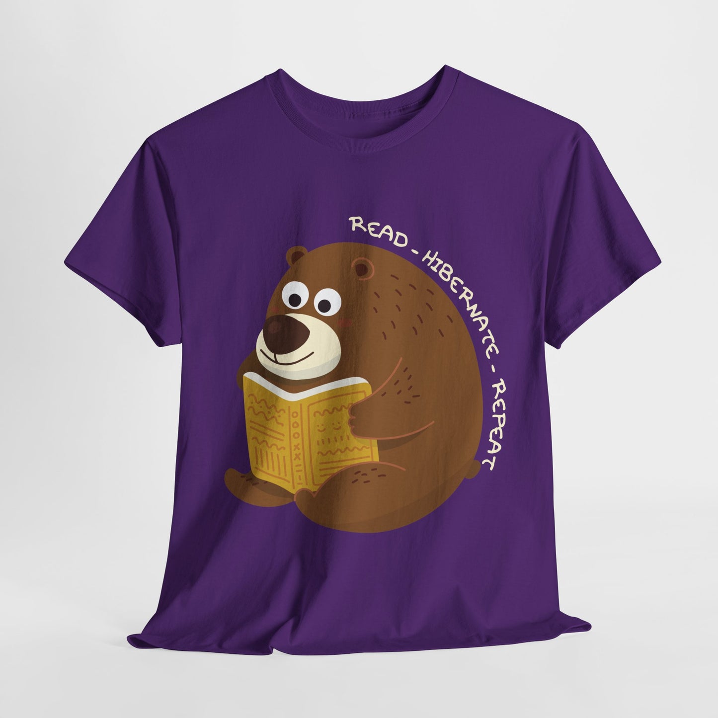 Teen/Adult Unisex Read Hibernate Repeat Tee β Cozy Book Shirt for Introverts & Bookworms