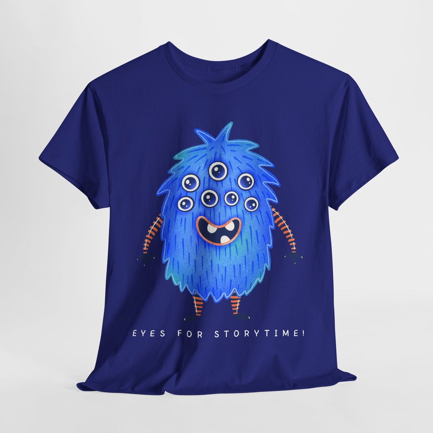 Teen/Adult Unisex “Eyes for Storytime!” Tee – Funny Multi-Eyed Monster Shirt for Readers, Teachers & Lit Lovers