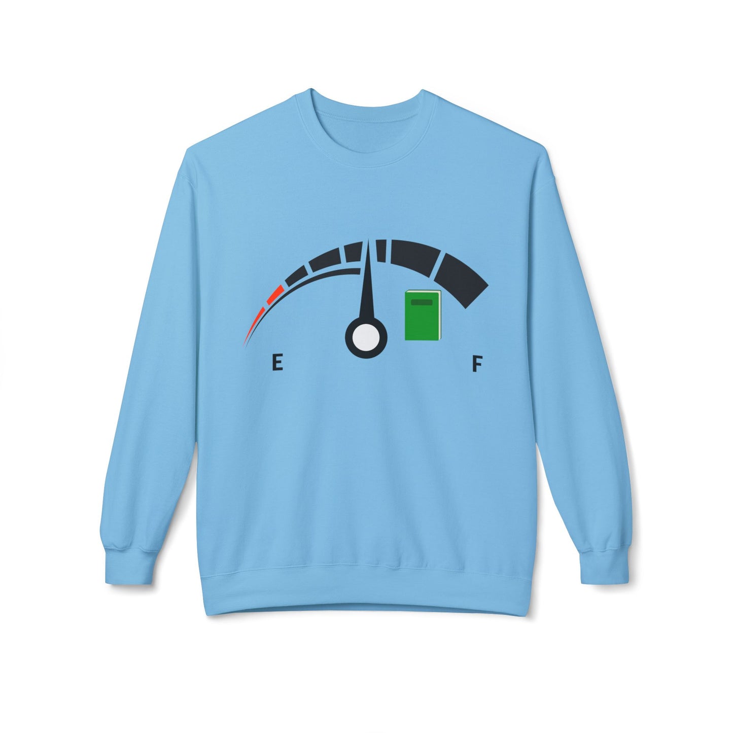 Teen/Adult Unisex Running on Books Sweatshirt – Fuel Gauge Reader Crewneck