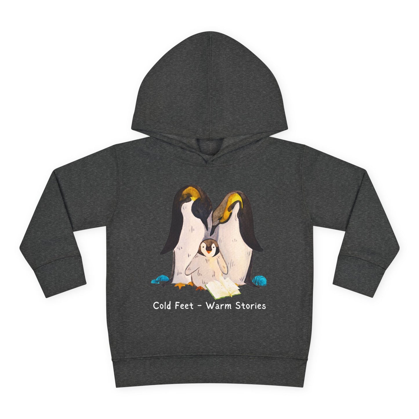Toddler Cold Feet Warm Stories Hoodie – Penguin Family Reading Design