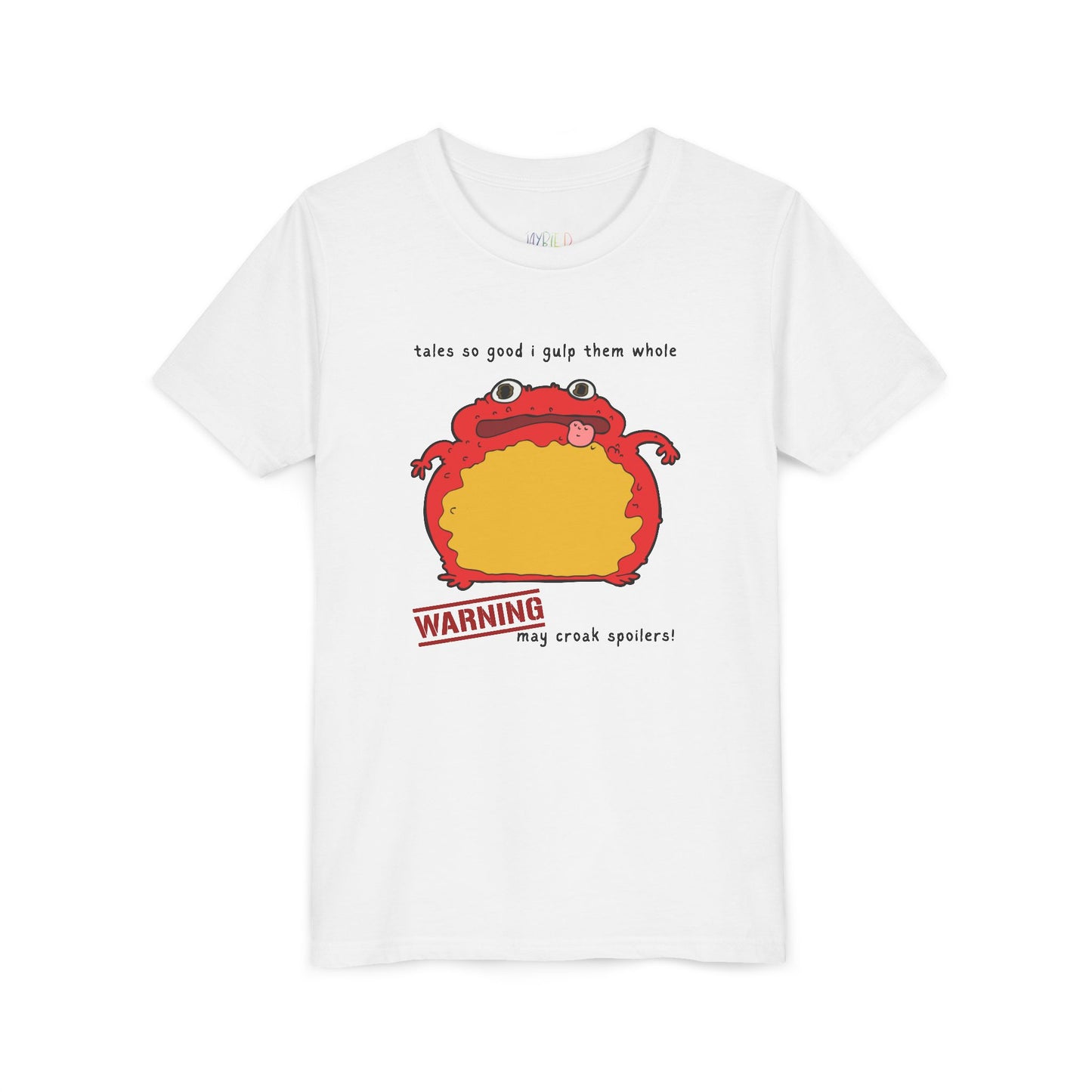 Youth Spoiler Croaker T-Shirt – Devourer of Books, Occasional Plot Slipper