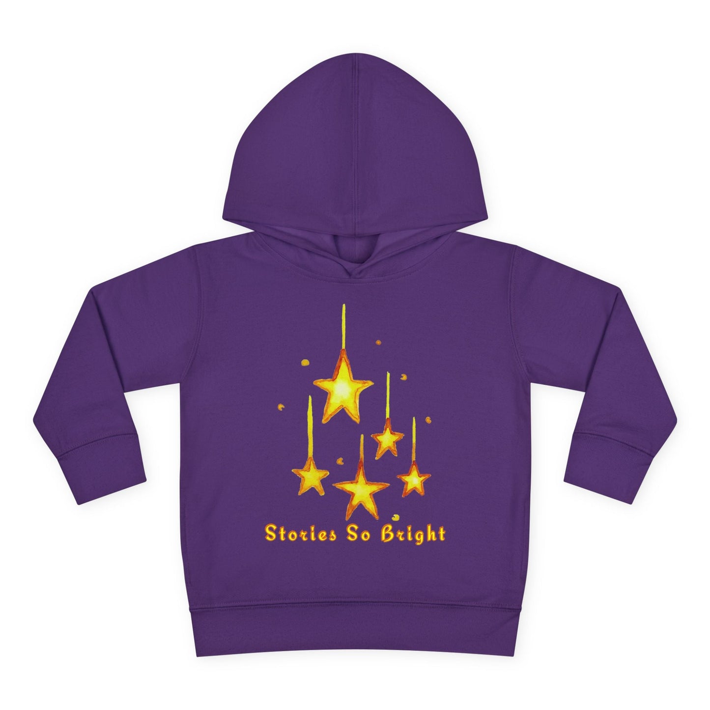 Toddler Stories So Bright Hoodie – Hanging Star Glow Design Printify