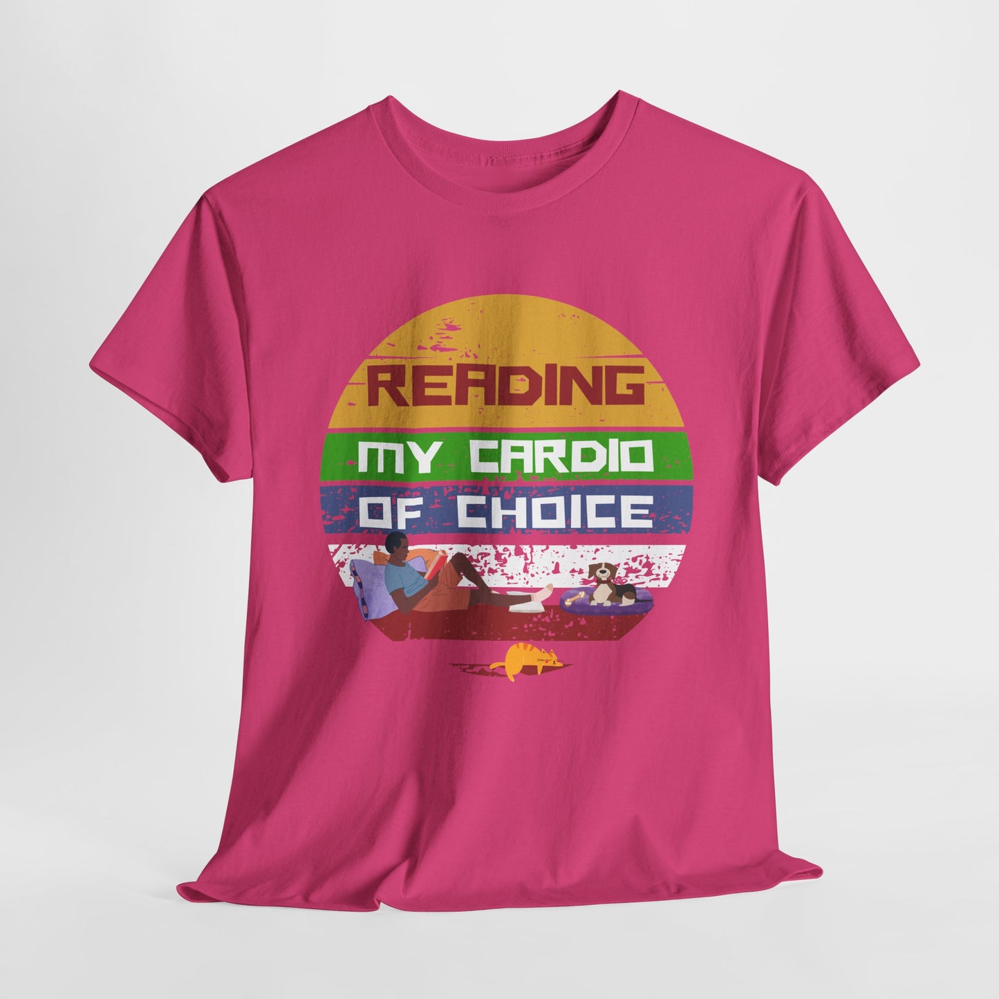 Teen/Adult Unisex Reading: My Cardio of Choice Tee – Bookish Humor for the Chill-at-Heart