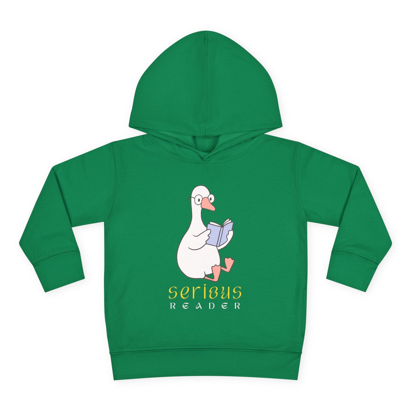 Toddler Serious Reader Hoodie – Book-Loving Goose Design