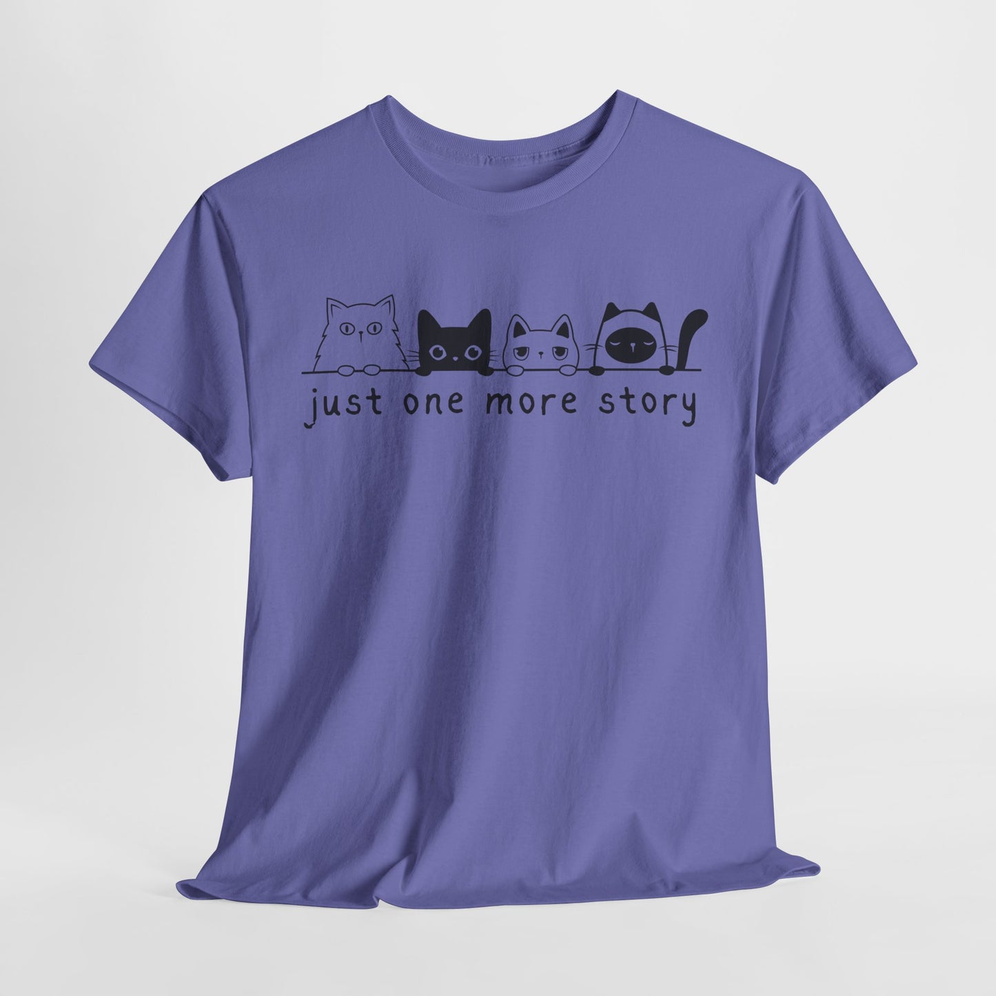 Teen/Adult Unisex Just One More Story Tee β Feline Readers Unite