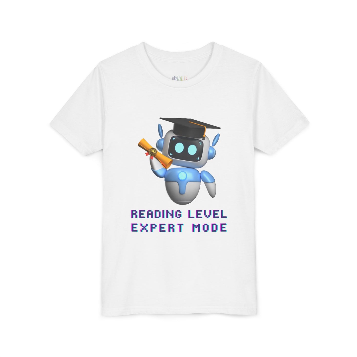 Youth Reading Level: Expert Mode Tee – Robot Graduation Shirt for Young Book Pros, For readers who’ve leveled up—and aren’t afraid to show it!