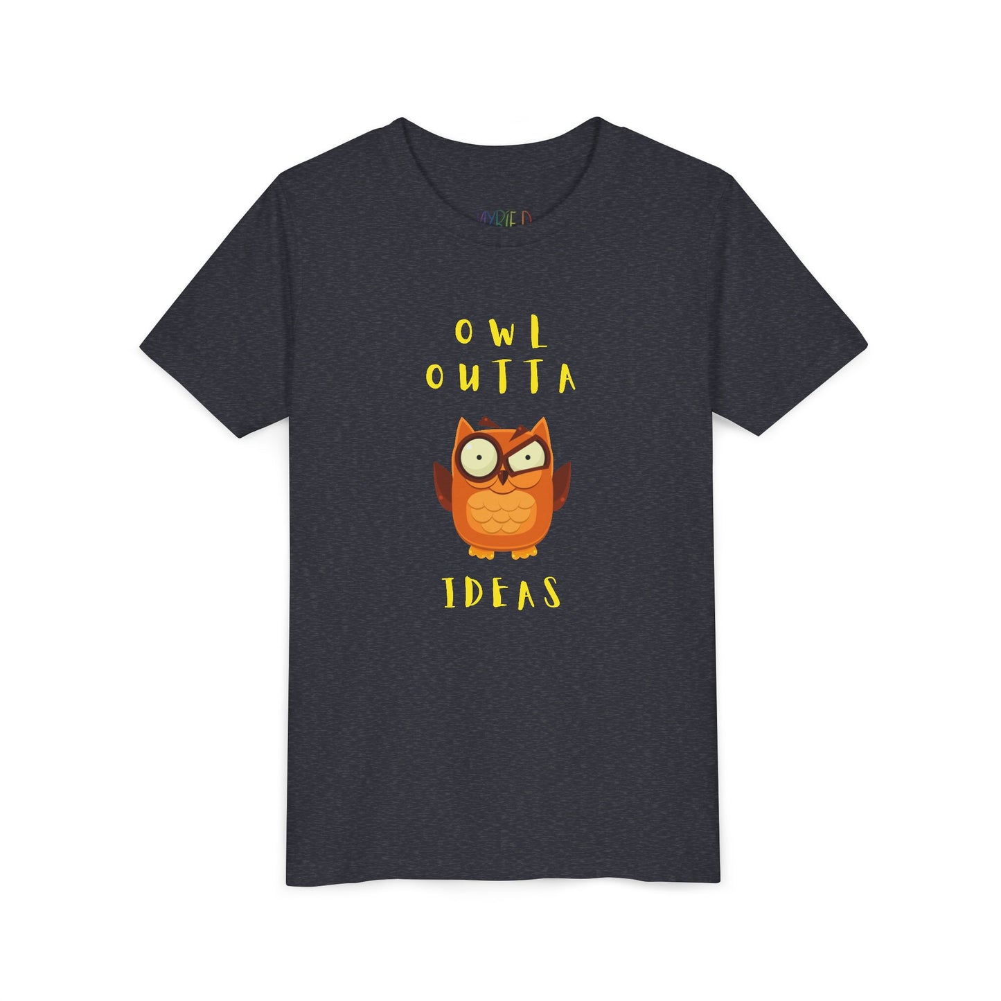 Youth Owl Outta Ideas T-Shirt – Funny Gift for Creative Kids & Readers