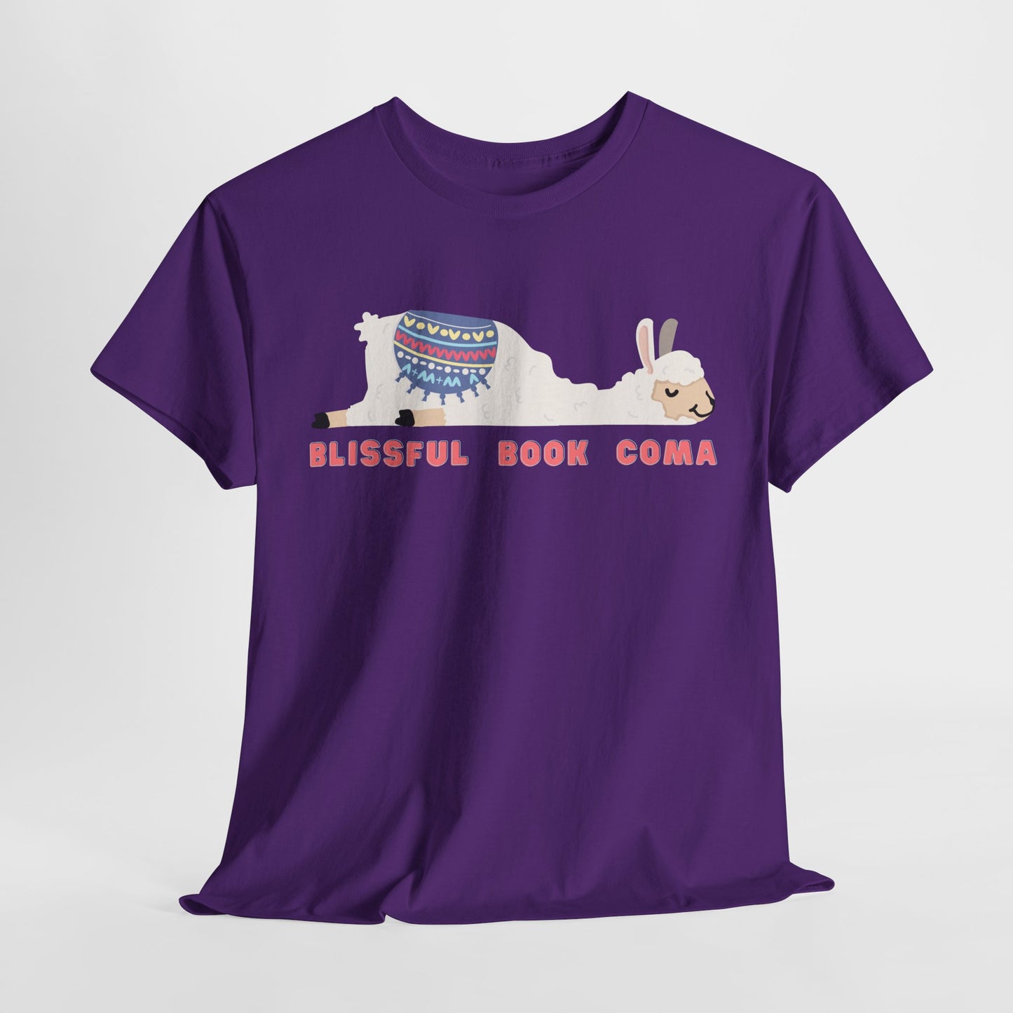 Teen/Adult Unisex – Blissful Book Coma Llama Tee