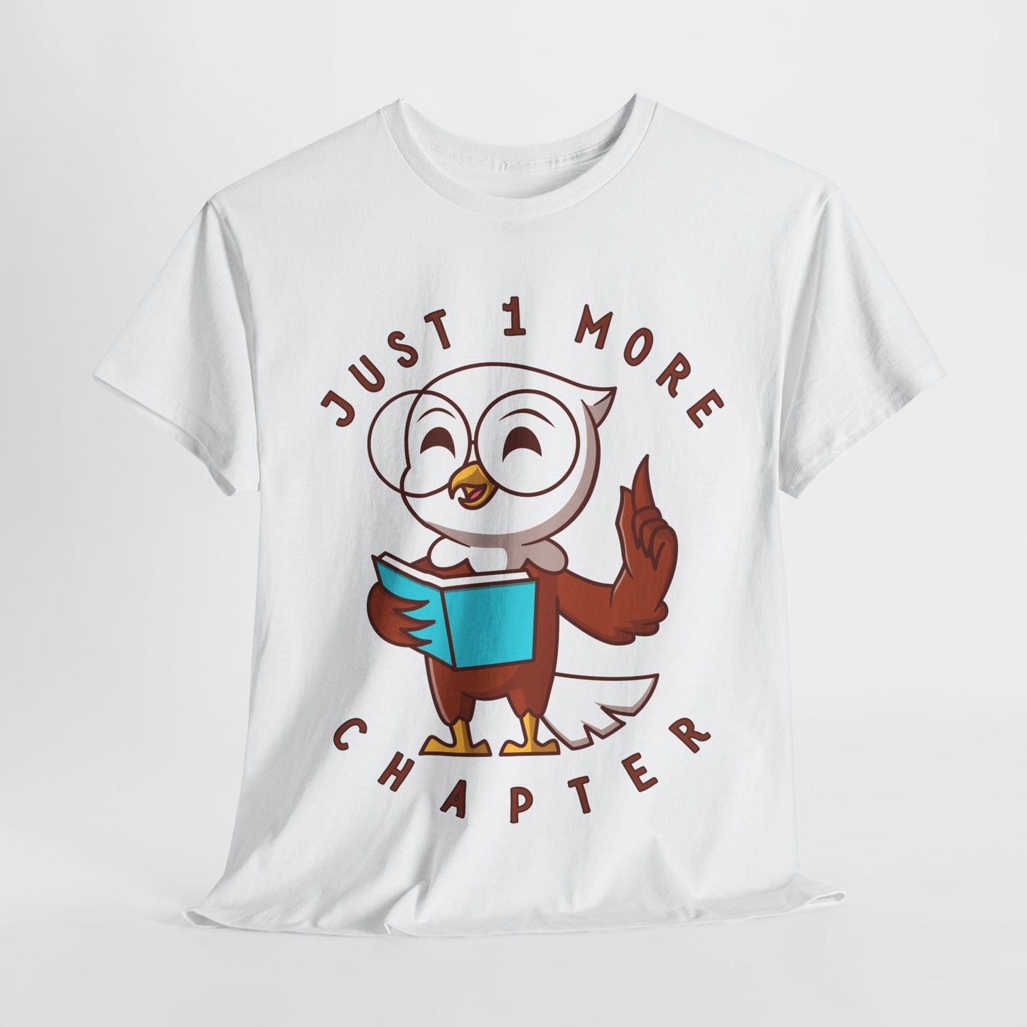 Teen/Adult Unisex Just One More Chapter Tee β Wise Reader Owl Edition