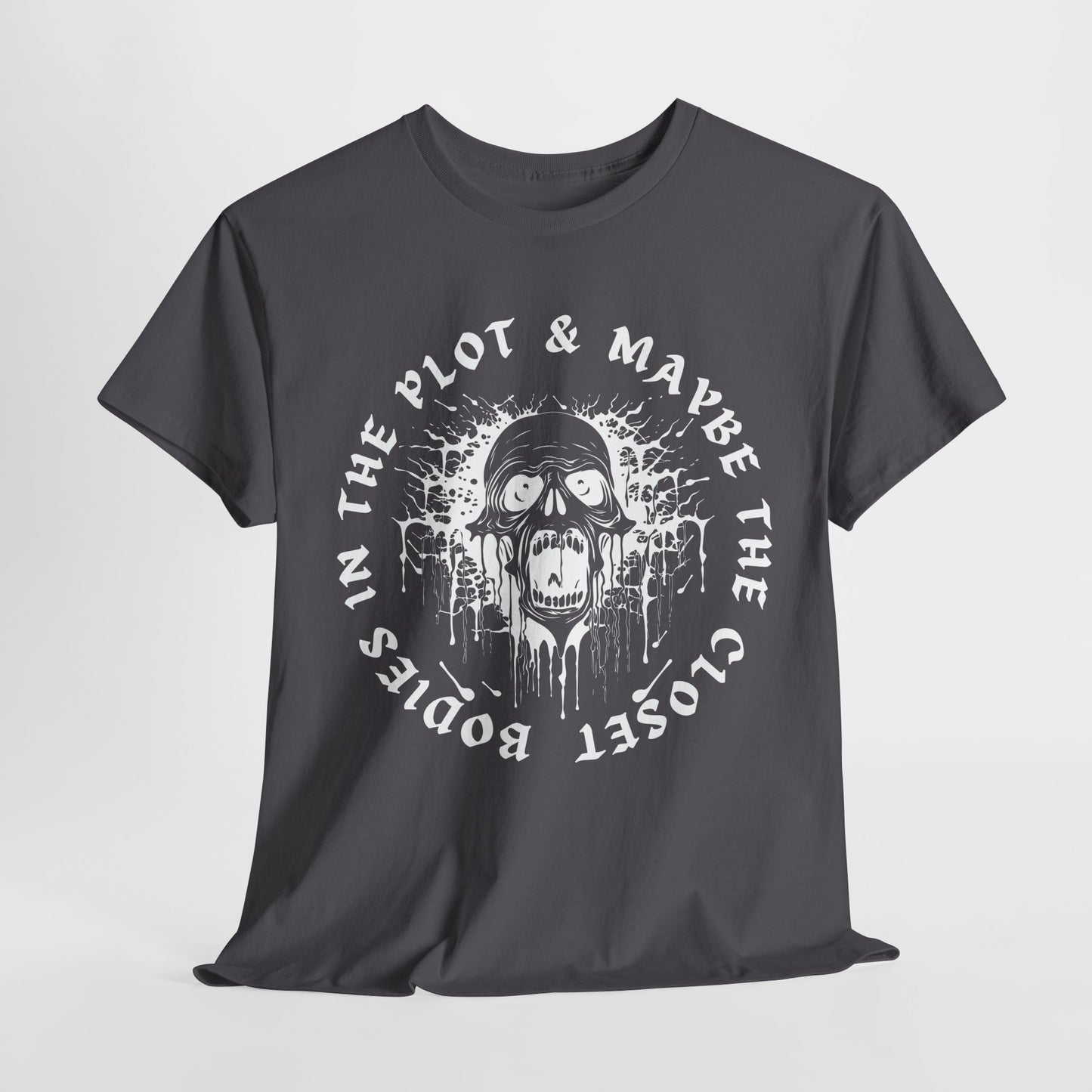 Teen/Adult Unisex Closet Bodies & Plot Twists T-Shirt β Horror Graphic Tee