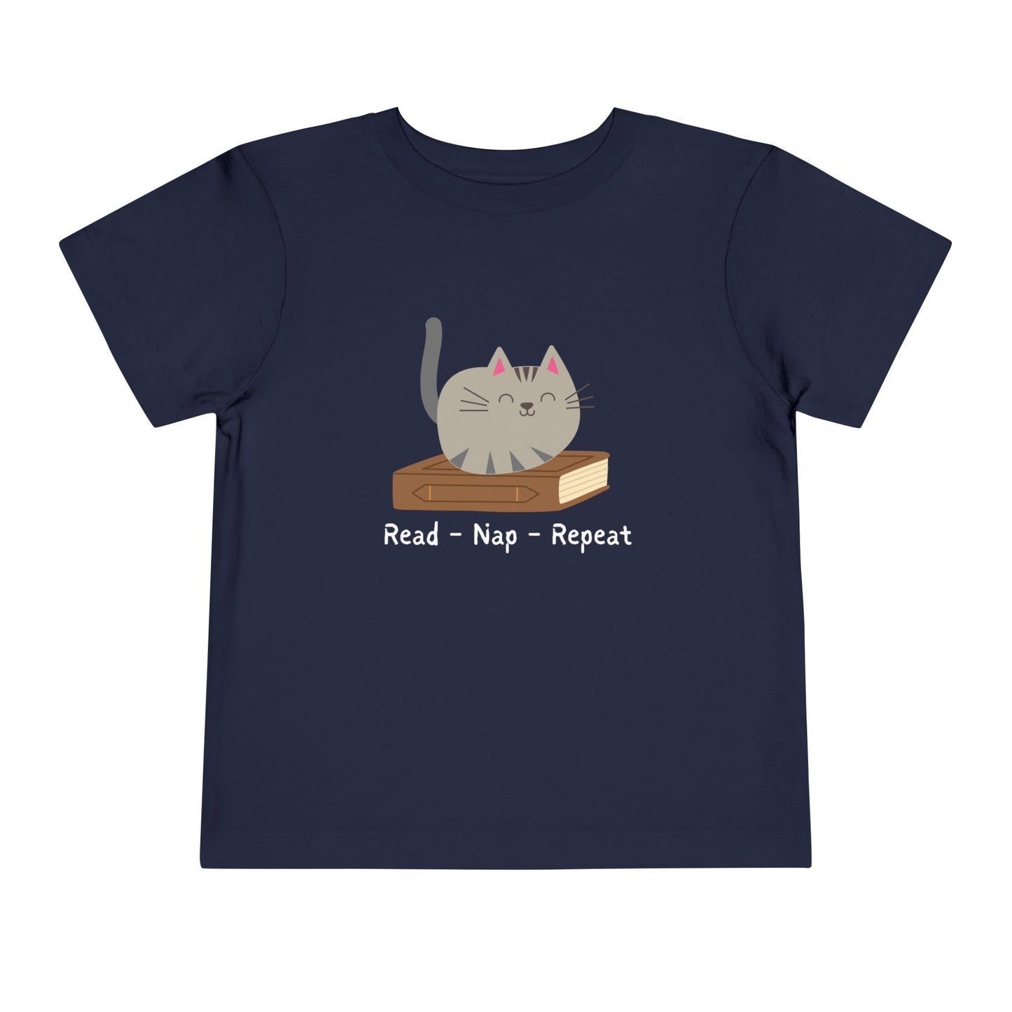 Toddler Read Nap Repeat Tee β Cozy Cat Shirt for Book-Loving Kids
