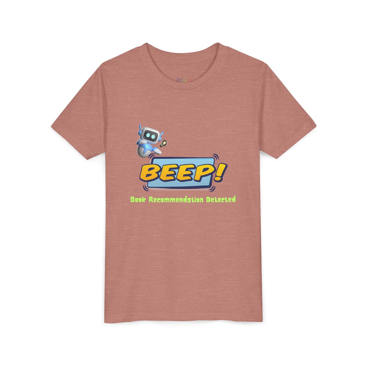 Youth BEEP! Tee – Book Recommendation Detected, Robot-Approved Reads, Perfect for young readers with high-tech taste and top-tier book picks.