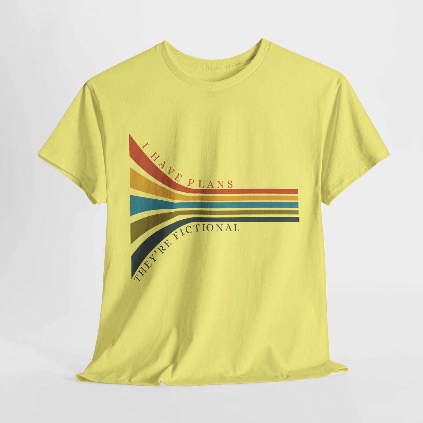 Teen/Adult Unisex I Have Plans – They’re Fictional Tee – Introvert Humor for Book-Loving Souls