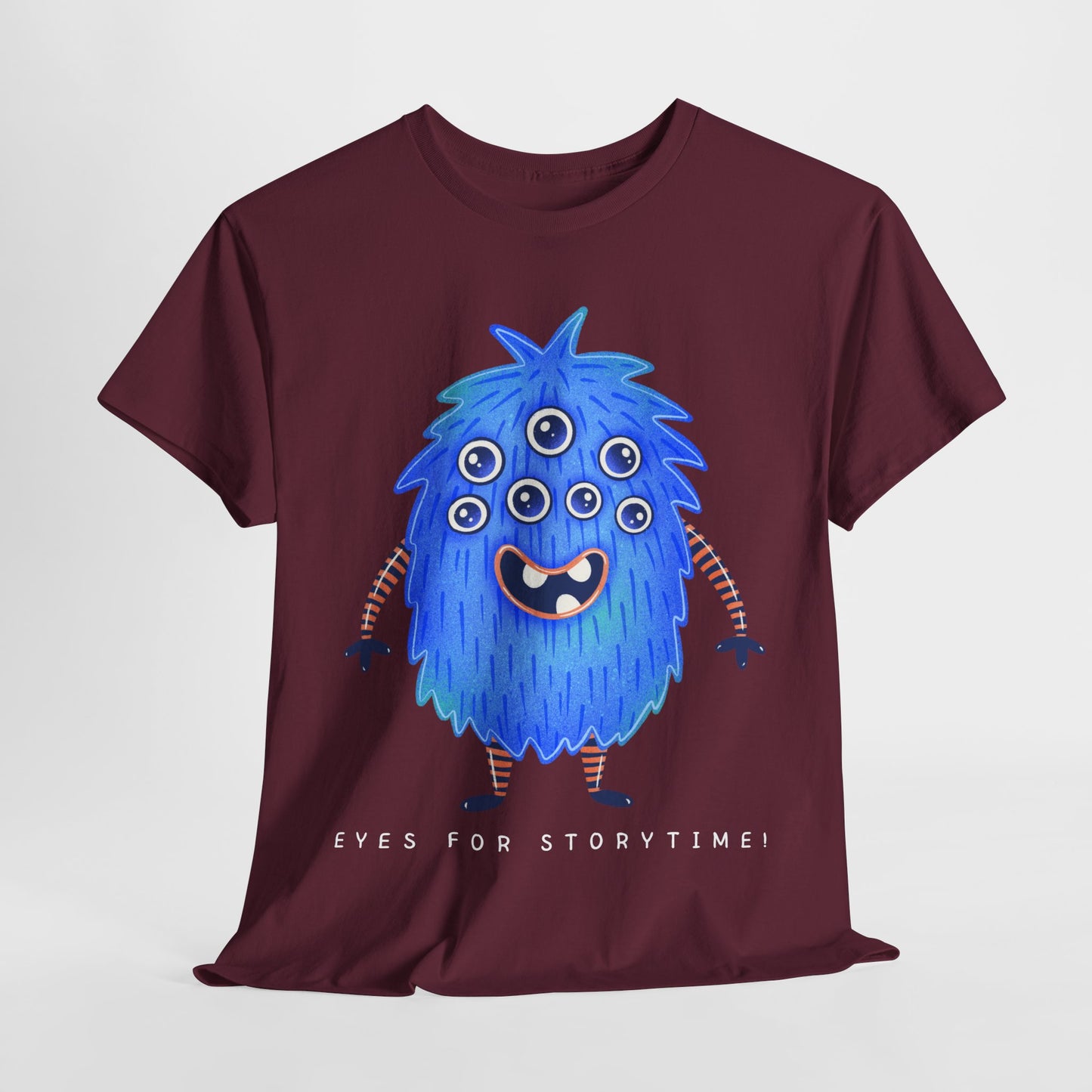 Teen/Adult Unisex “Eyes for Storytime!” Tee – Funny Multi-Eyed Monster Shirt for Readers, Teachers & Lit Lovers
