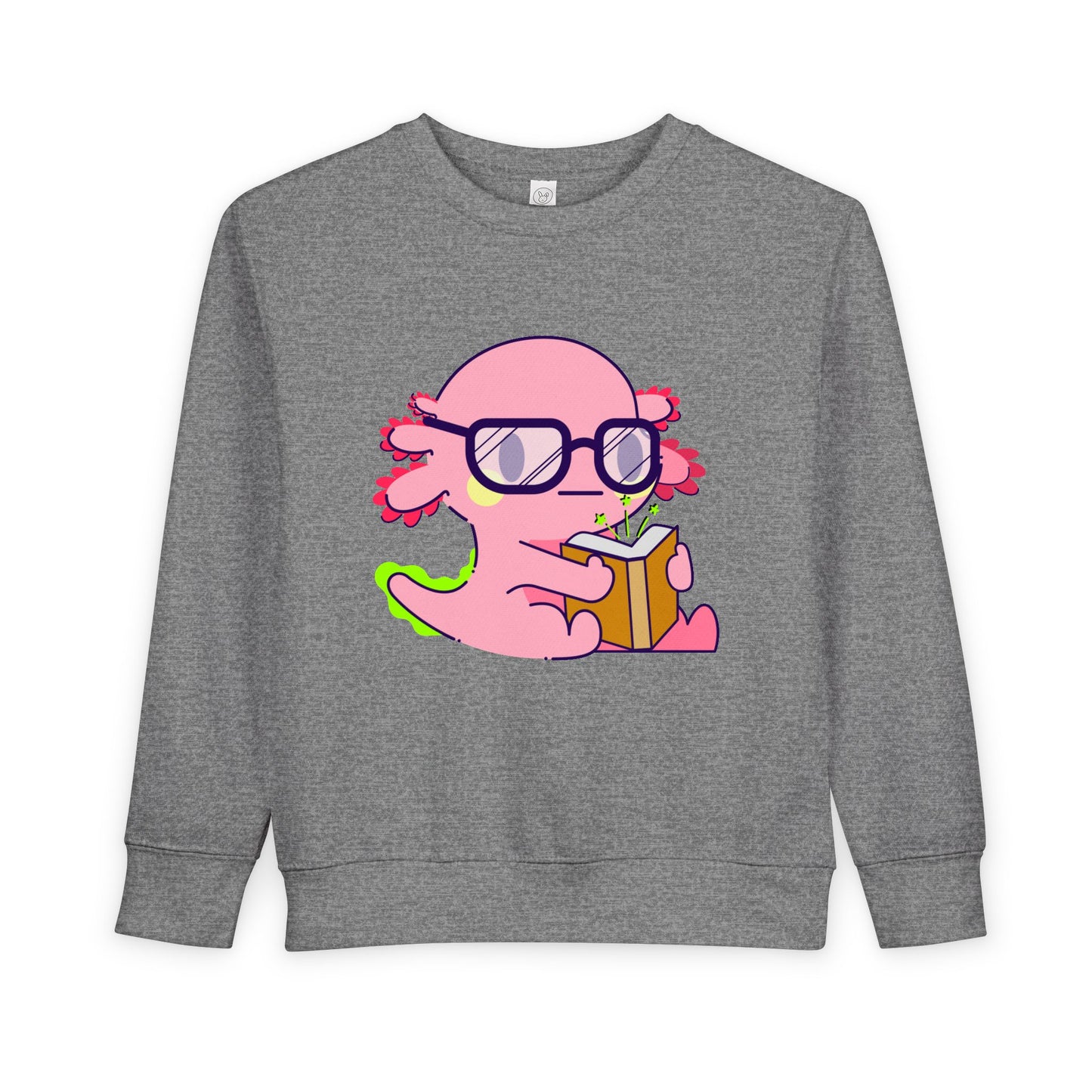 Toddler Axolotl Reader Sweatshirt β Cute Bookworm Crewneck for Little Learners