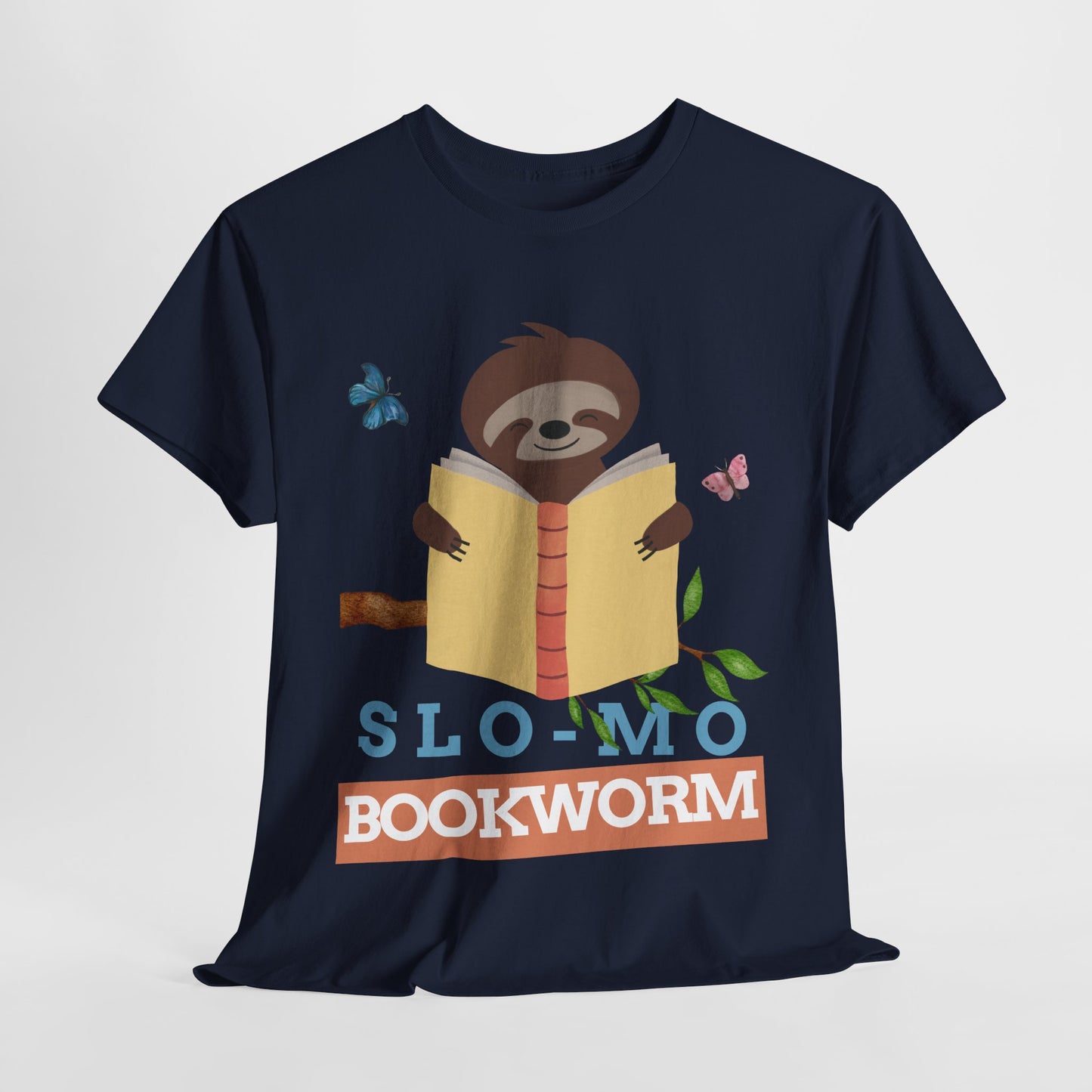 Teen/Adult Unisex – Slo-Mo Bookworm Sloth Tee
