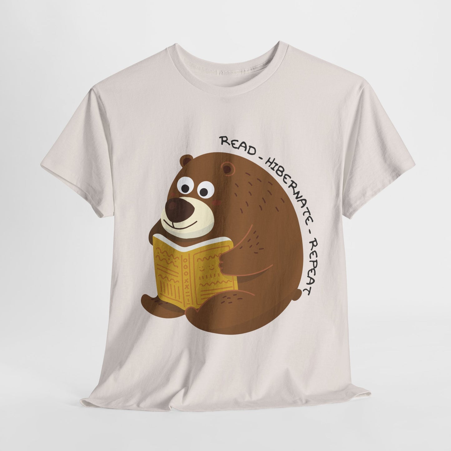 Teen/Adult Unisex Read Hibernate Repeat Tee β Cozy Book Shirt for Introverts & Bookworms
