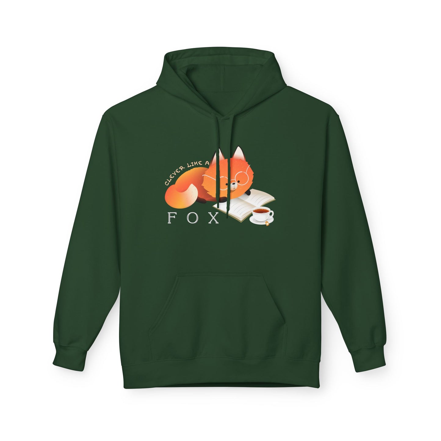 Teen/Adult Unisex Clever Like a Fox Hoodie β Cute Reading Animal Design