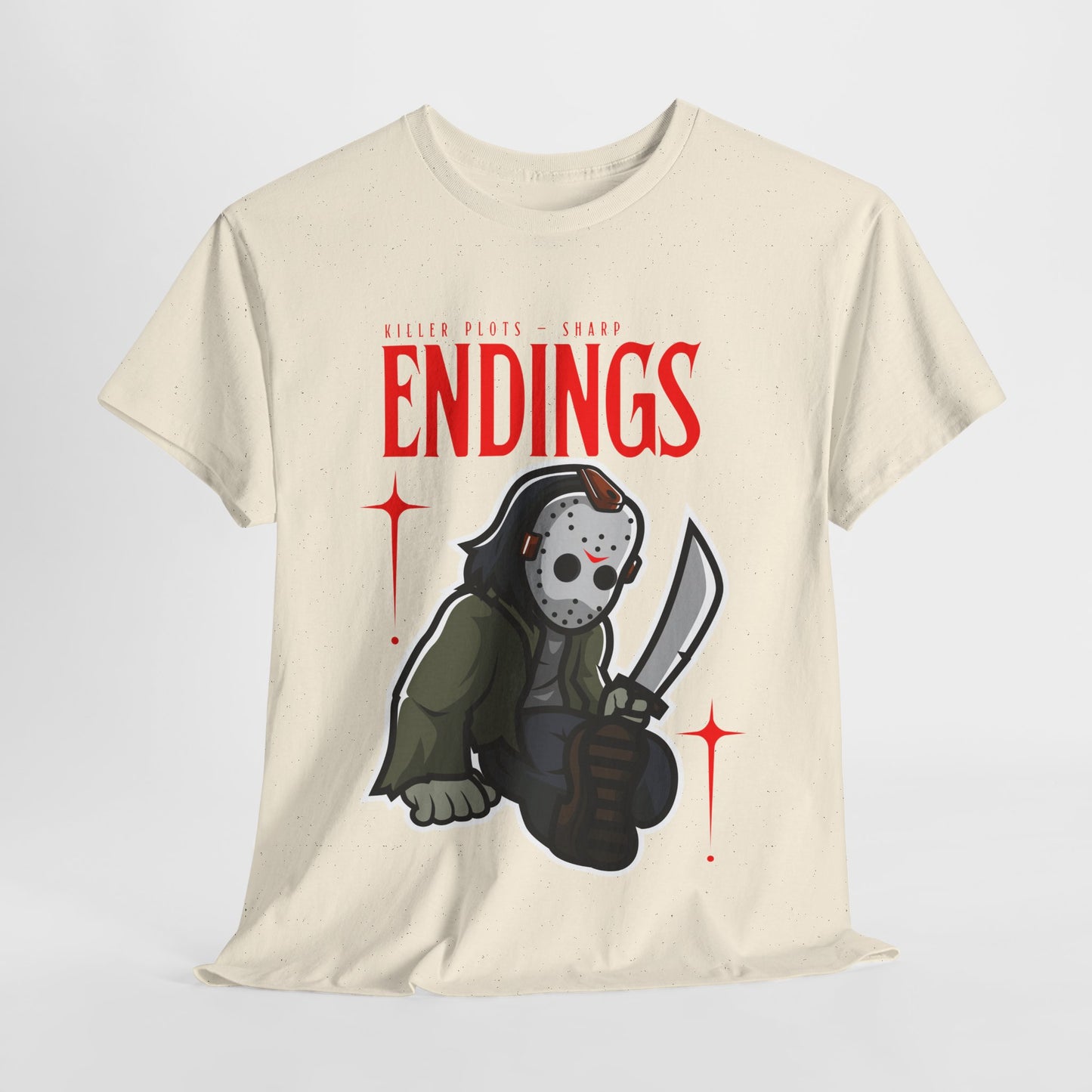 Teen/Adult Unisex Killer Plots, Sharp Endings T-Shirt – Horror Slasher Graphic Tee
