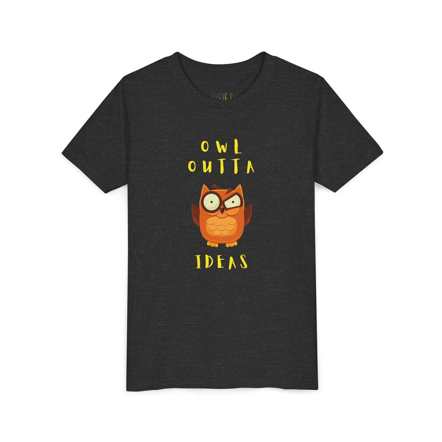 Youth Owl Outta Ideas T-Shirt – Funny Gift for Creative Kids & Readers