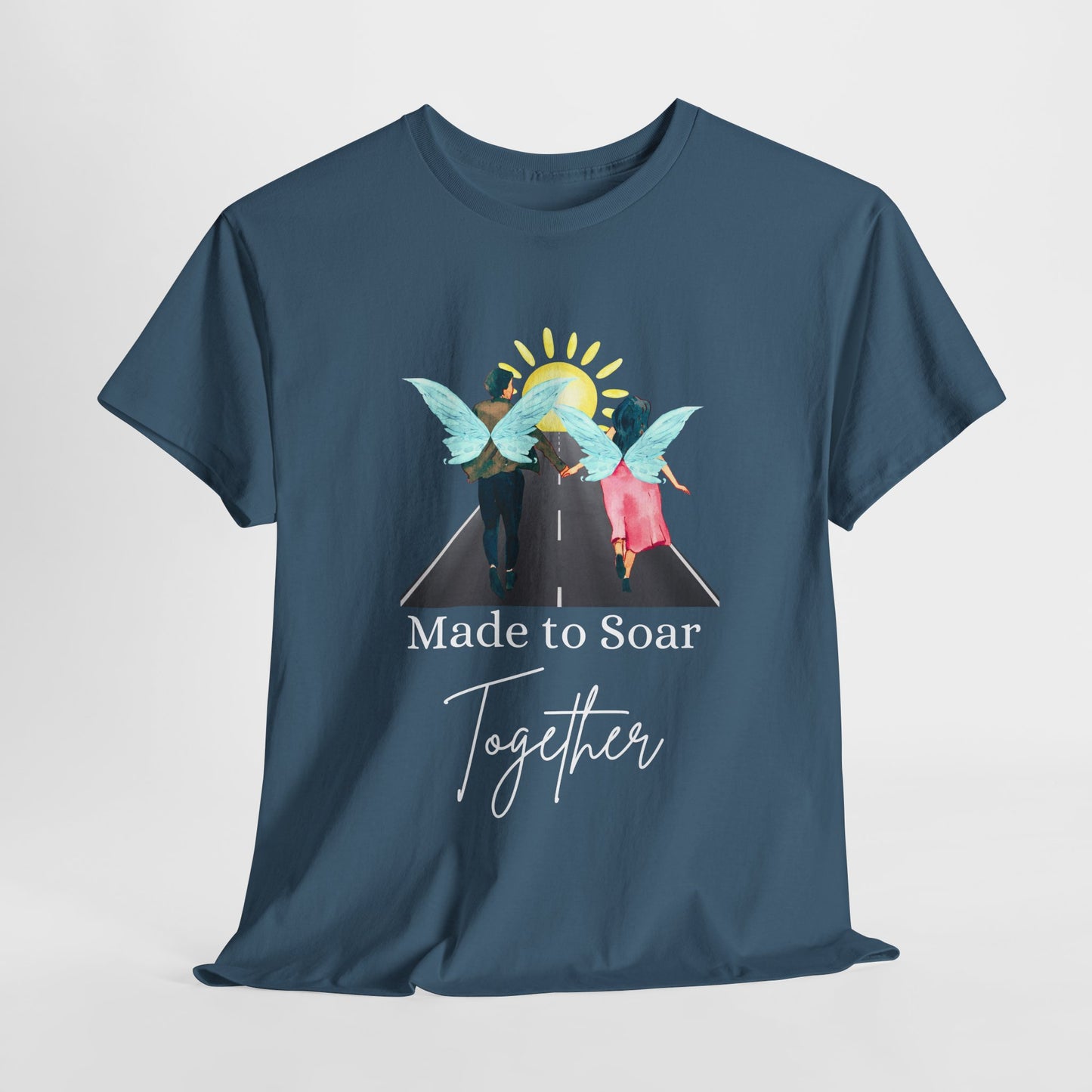 Teen/Adult Unisex Made to Soar Together Tee – Romantic Gift for Couples, Fairytale Wedding & Honeymoon Shirt