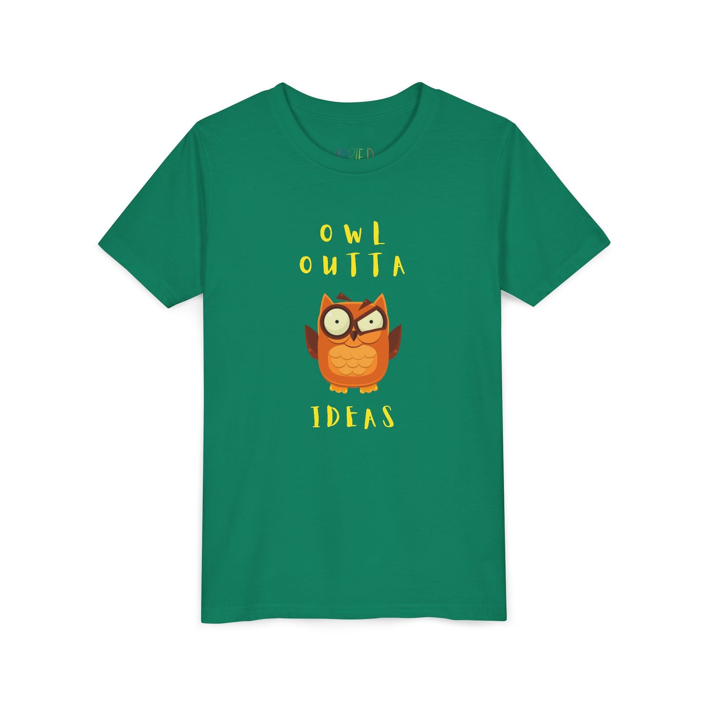 Youth Owl Outta Ideas T-Shirt – Funny Gift for Creative Kids & Readers