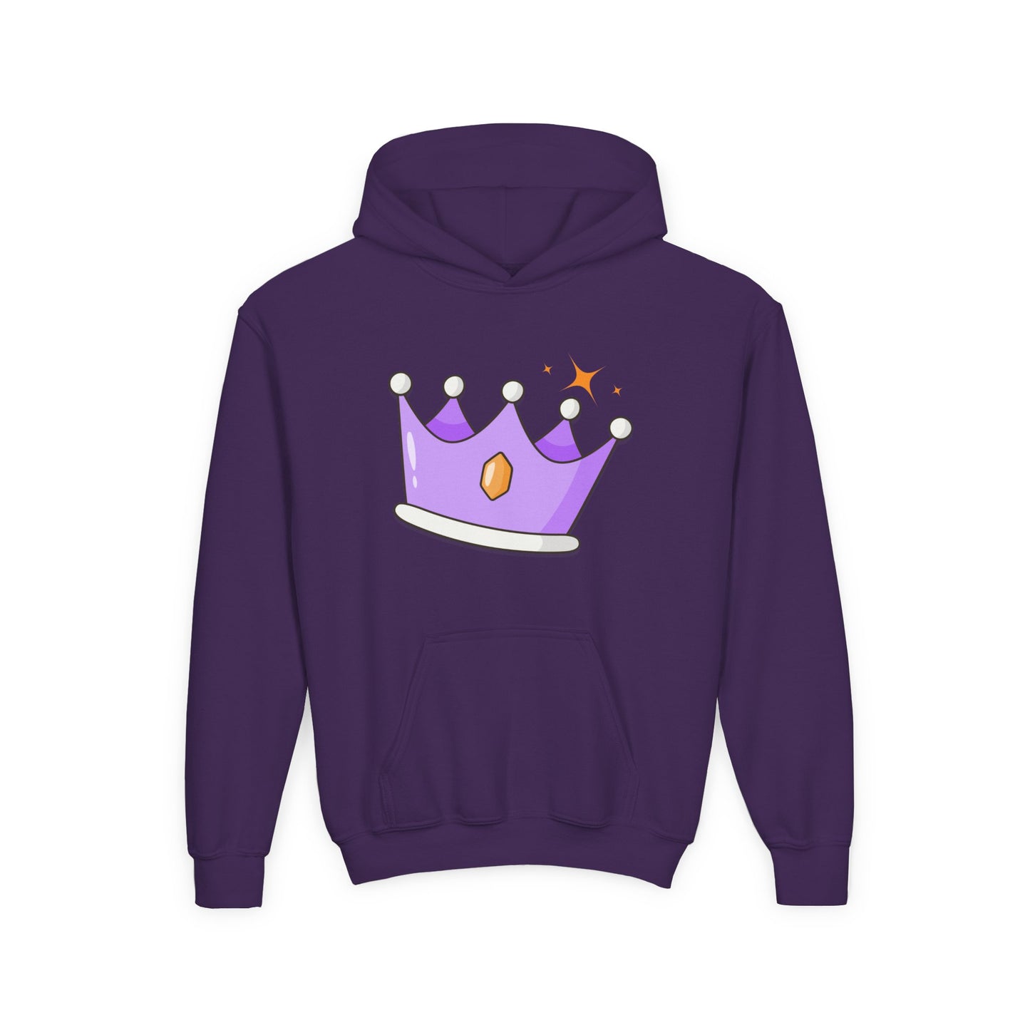Purple hoodie with a sparkling purple crown