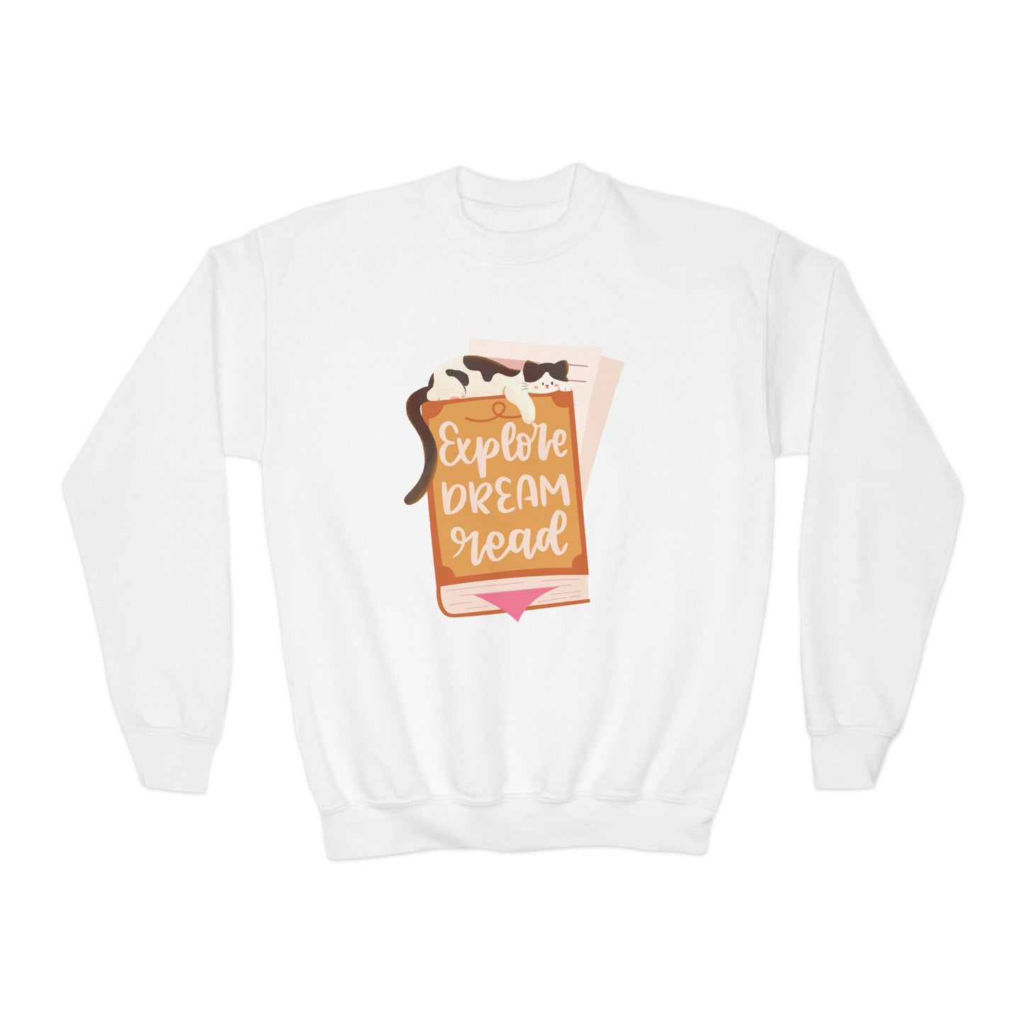 Youth Explore Dream Read Sweatshirt β Cozy Cat Adventures Await