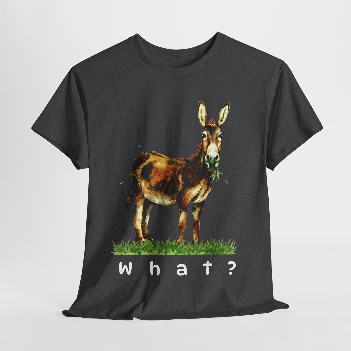 Teen/Adult Unisex What? Tee – Funny Animal Shirt for Sarcastic Souls & Grass-Focused Thinkers