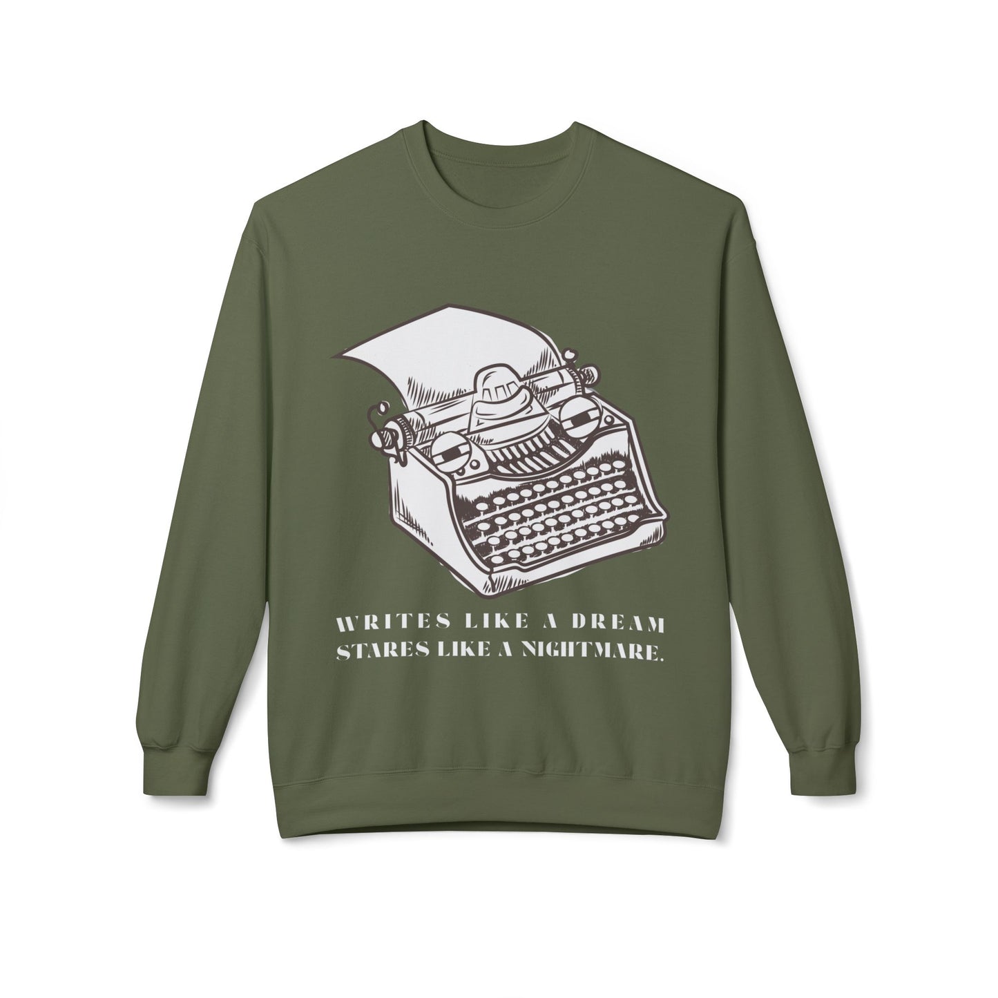Teen/Adult Unisex Writes Like a Dream Sweatshirt β Funny Typewriter Design for Writers and Editors