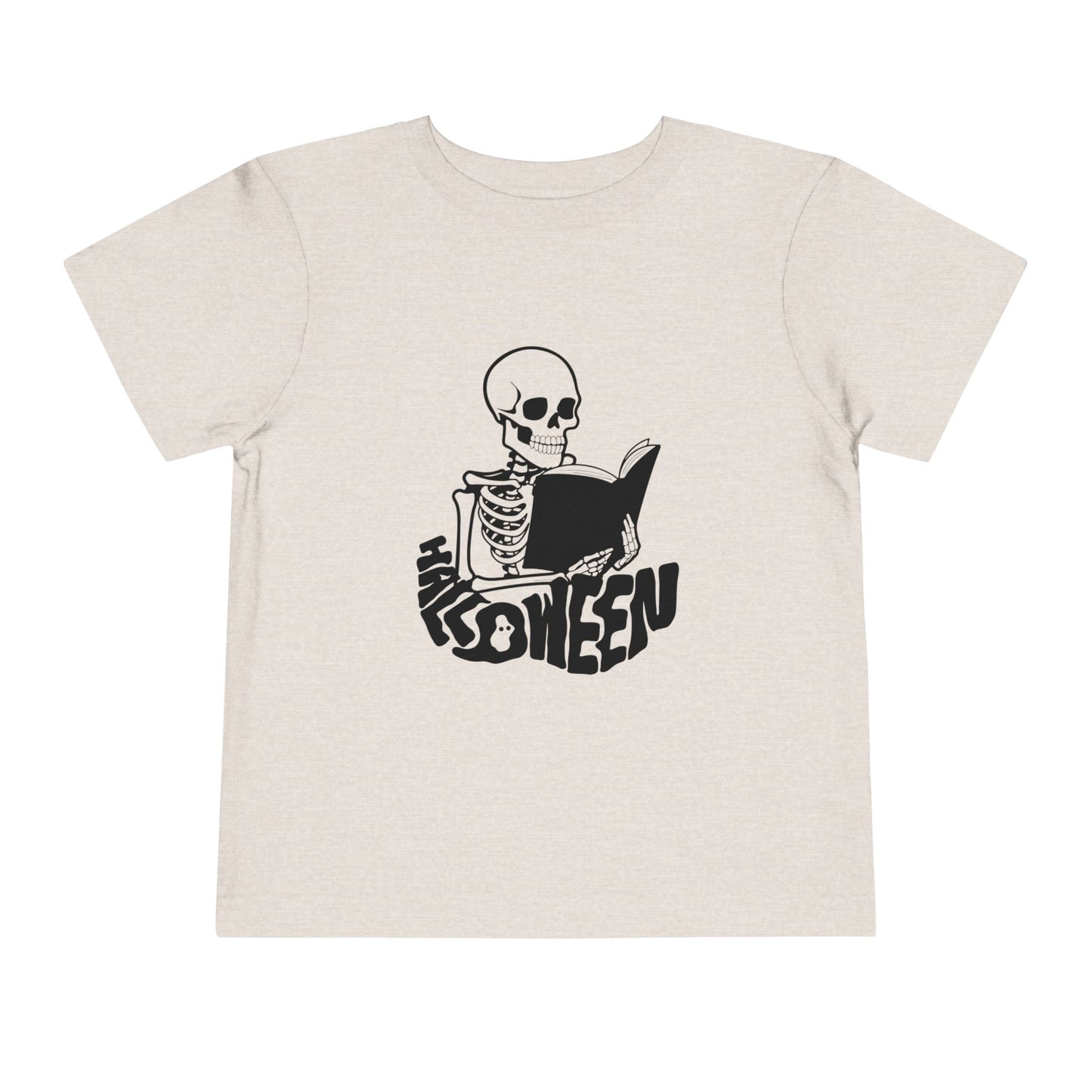 Toddler Halloween Reading Tee – Spooky Skeleton Book Lover Shirt