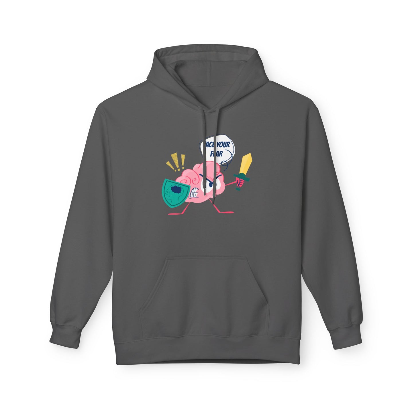 Teen/Adult Unisex Face Your Fear Hoodie – Motivational Brain Warrior Design