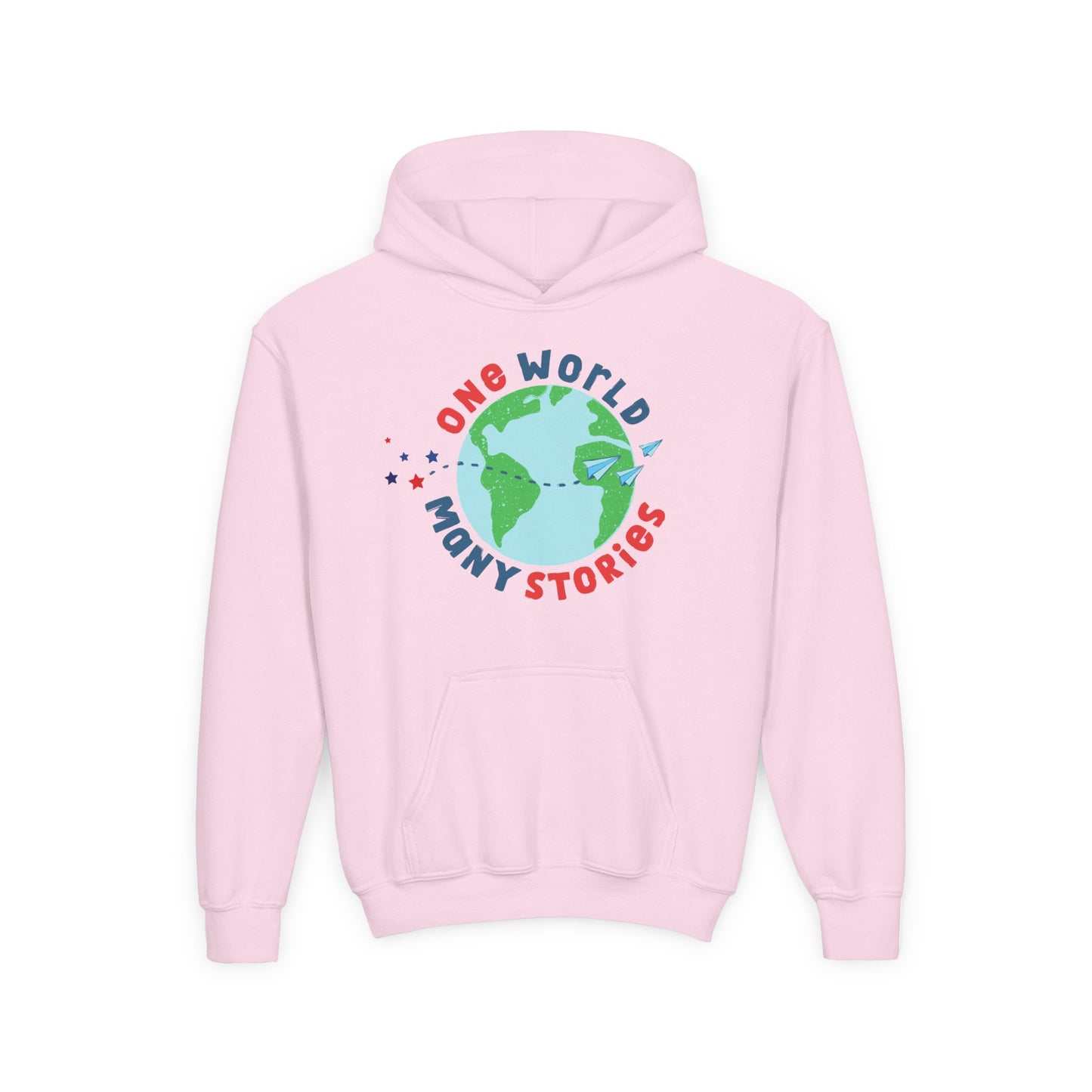 Youth One World, Many Stories Hoodie – Celebrate Reading Around the Globe