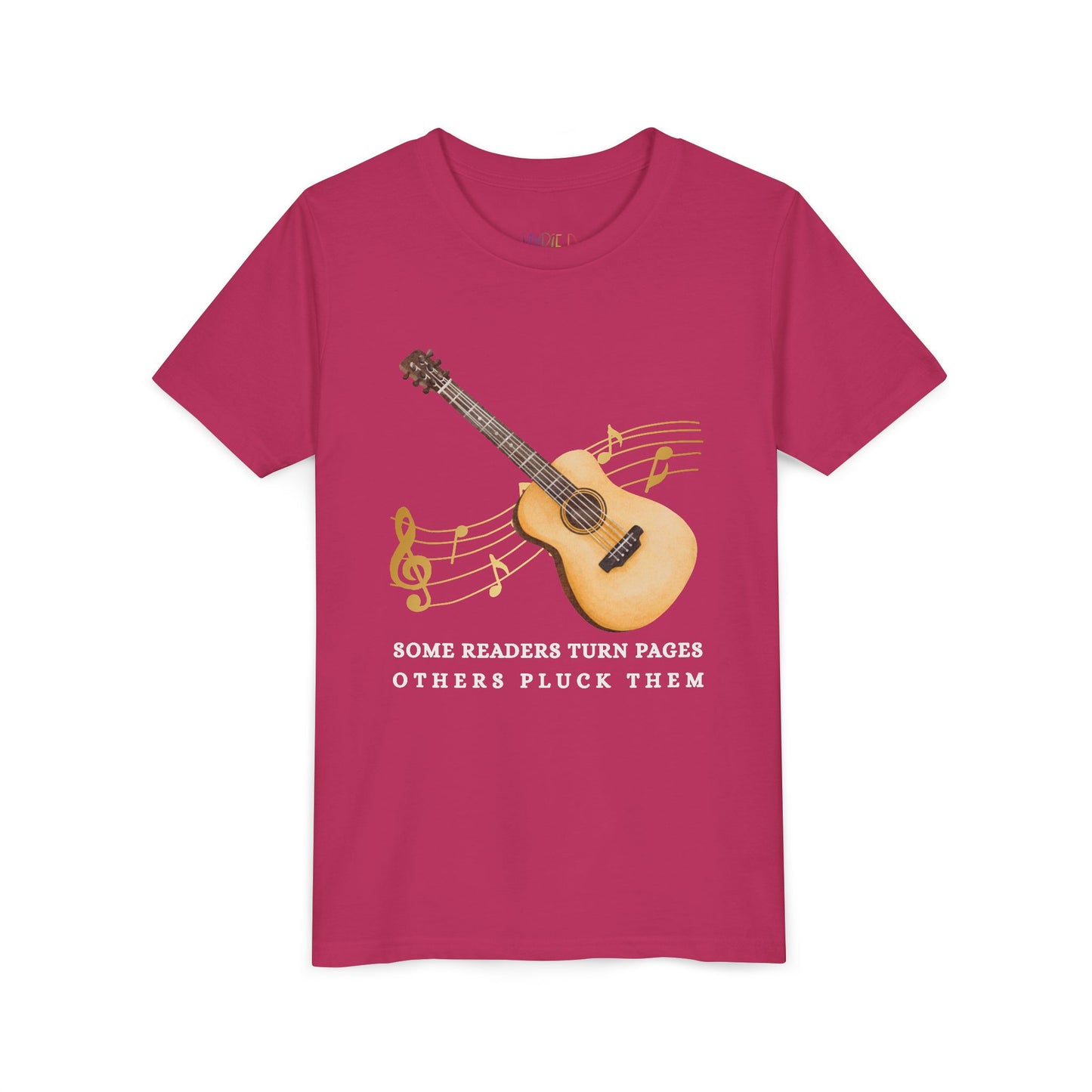 Youth Some Readers Turn Pages, Others Pluck Them Tee – Guitar Lover Shirt for Musical Bookworms