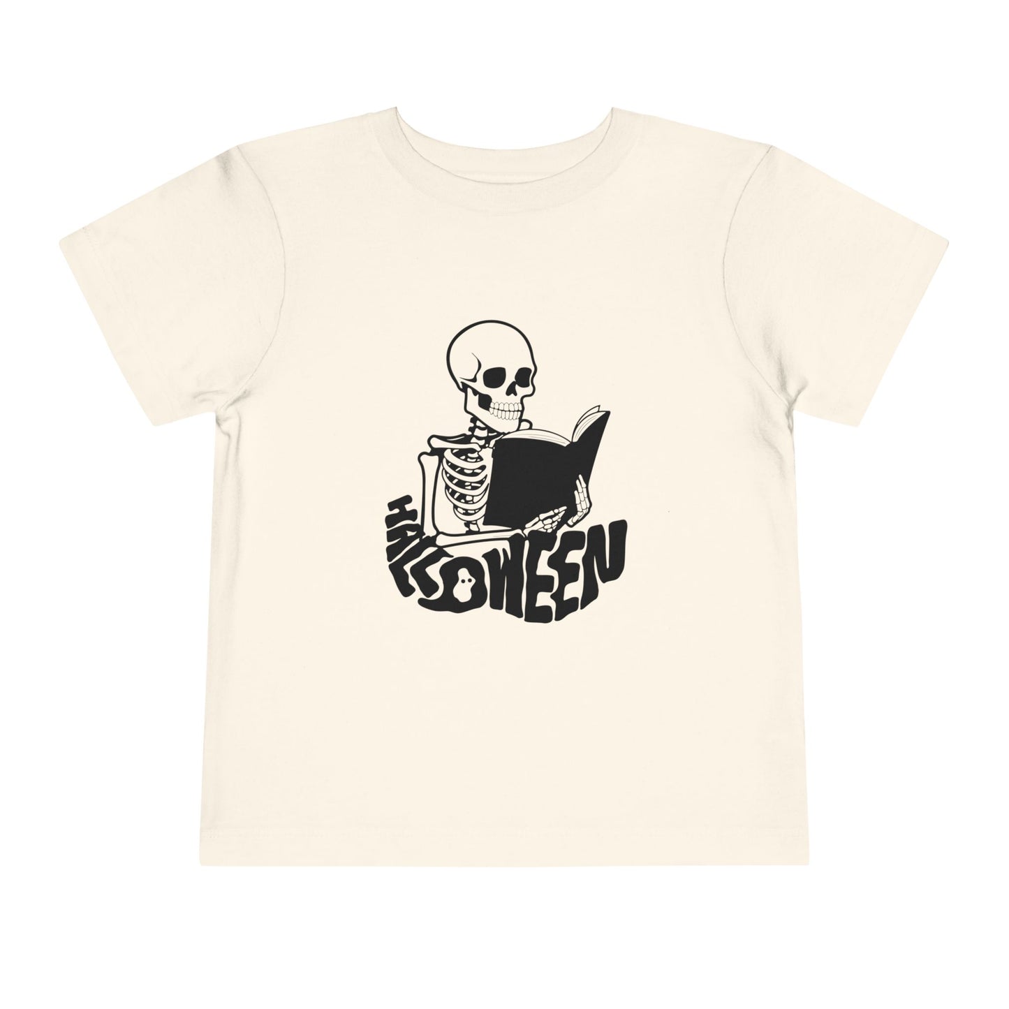 Toddler Halloween Reading Tee – Spooky Skeleton Book Lover Shirt