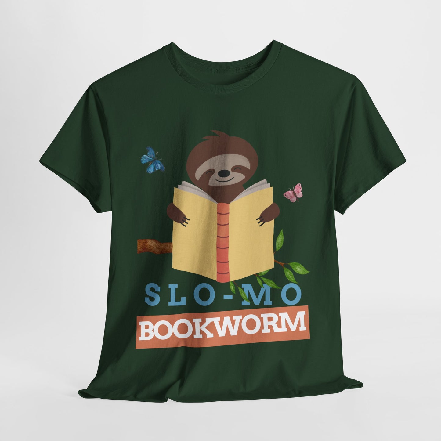 Teen/Adult Unisex – Slo-Mo Bookworm Sloth Tee