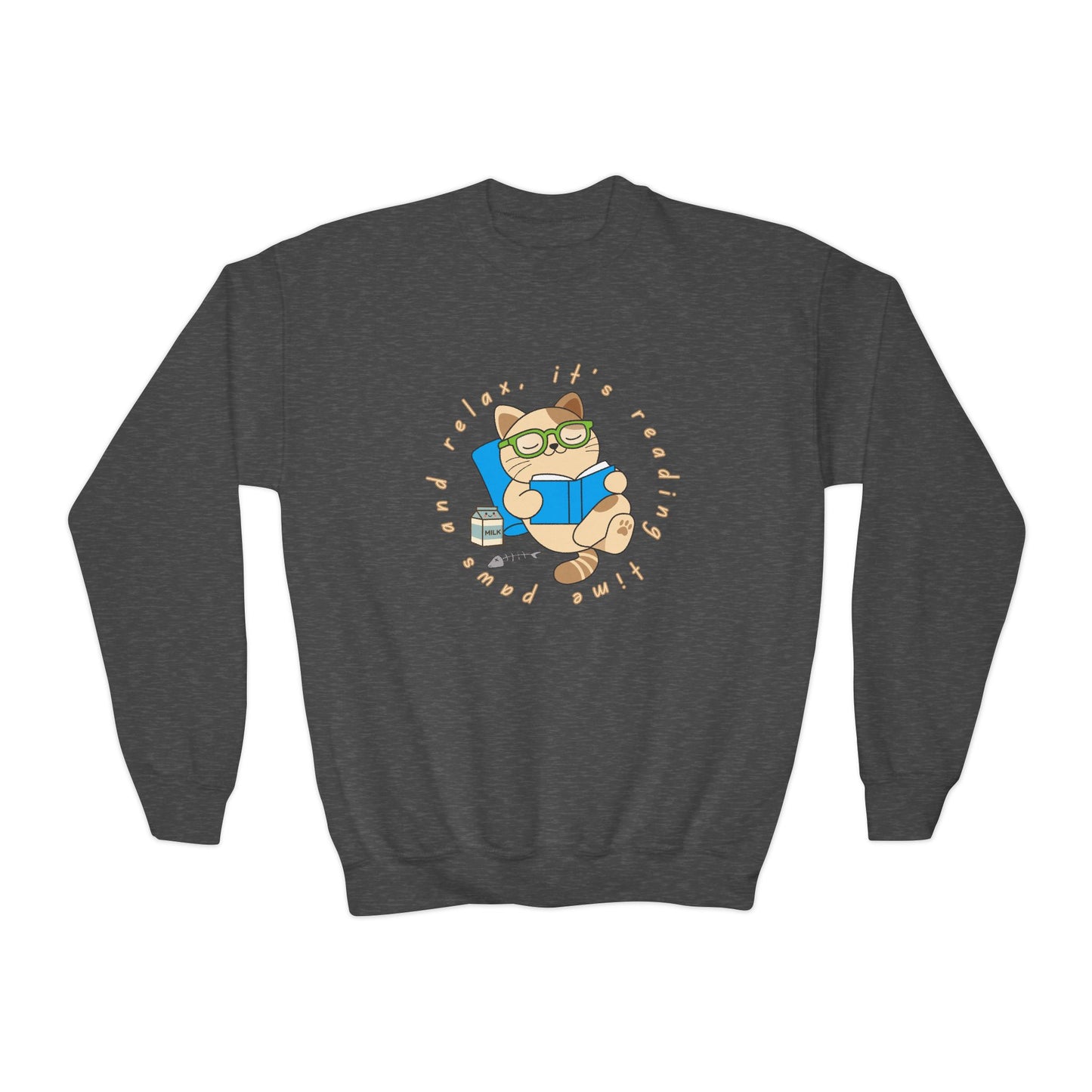 Youth Paws and Relax Sweatshirt – It’s Reading Time!