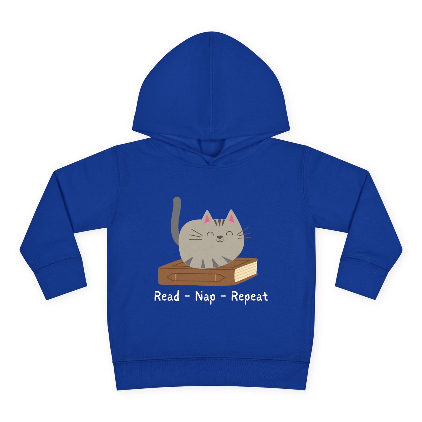 Toddler Read Nap Repeat Hoodie β Cozy Cat Reader Design