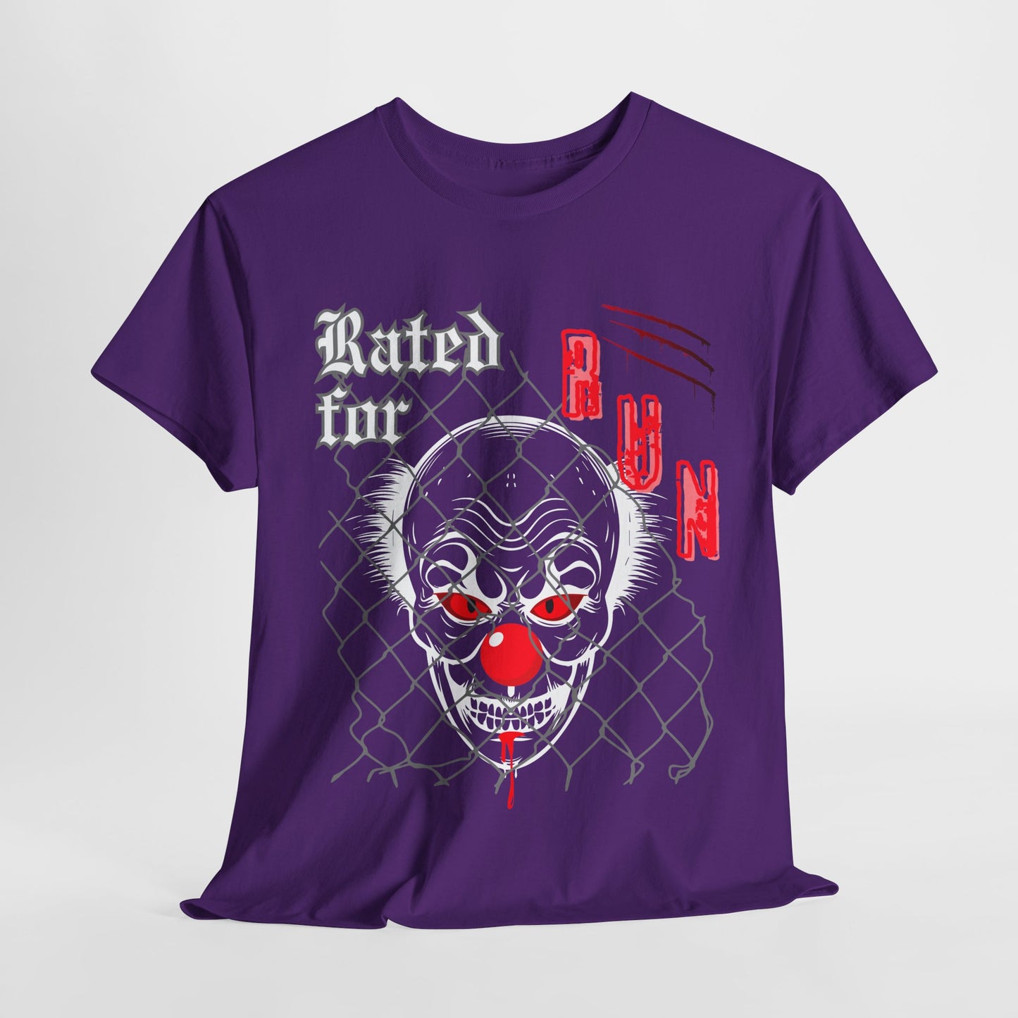 Teen/Adult Unisex Rated for Run T-Shirt – Creepy Clown Horror Graphic Tee