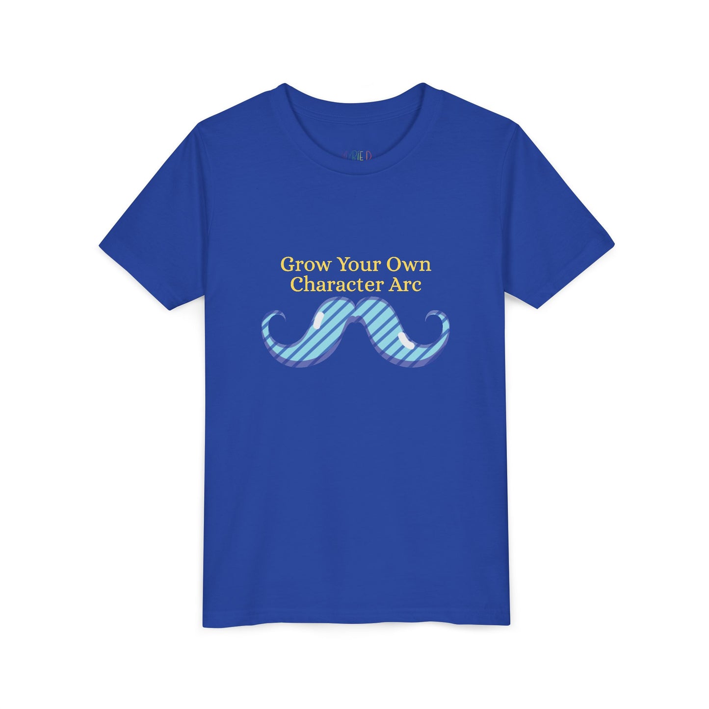 Youth Grow Your Own Character Arc Tee – Funny Gift for Young Bookworms & Budding Writers, A little wisdom... with a twisty mustache!