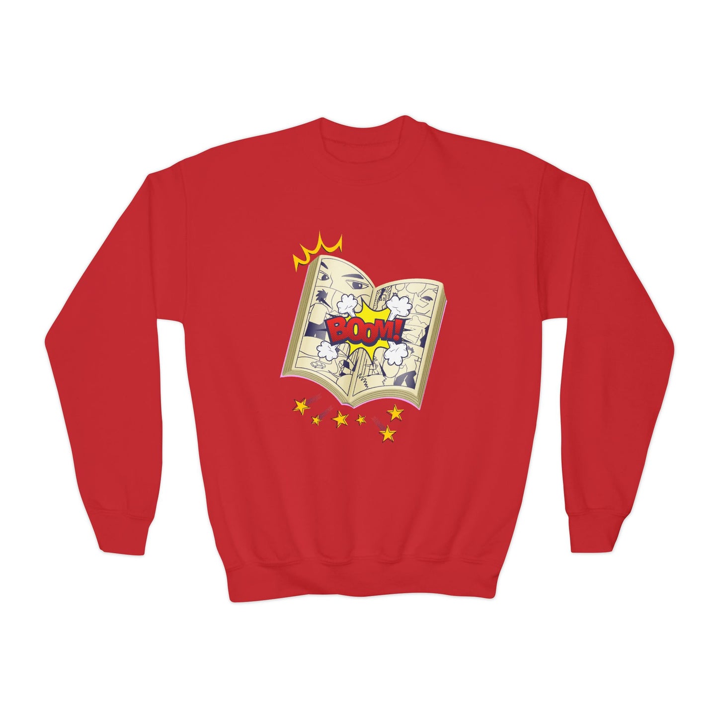 Youth Comic Book “BOOM!” Sweatshirt – Fun Reading Design for Creative Kids