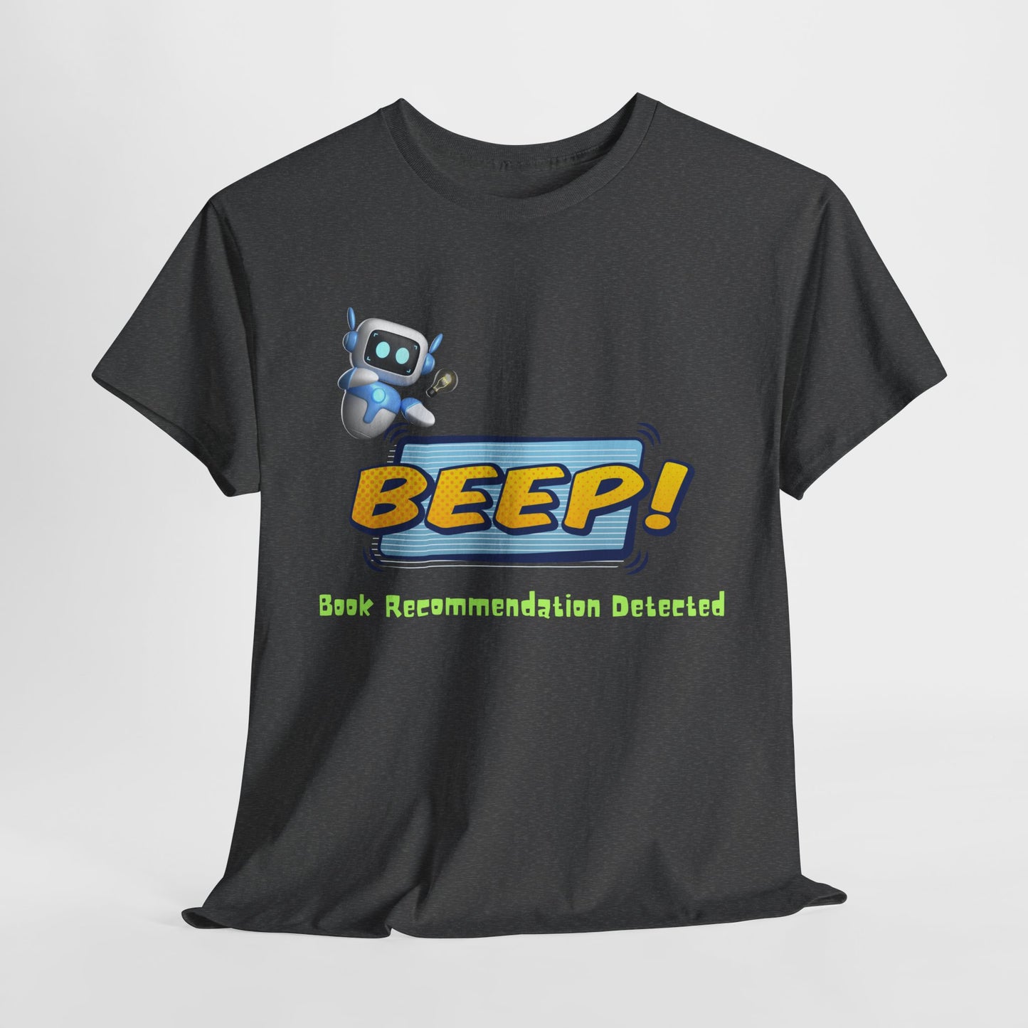 Teen/Adult Unisex BEEP! Book Recommendation Detected Tee – A Geeky-Cool Gift for Readers Who Share the Love