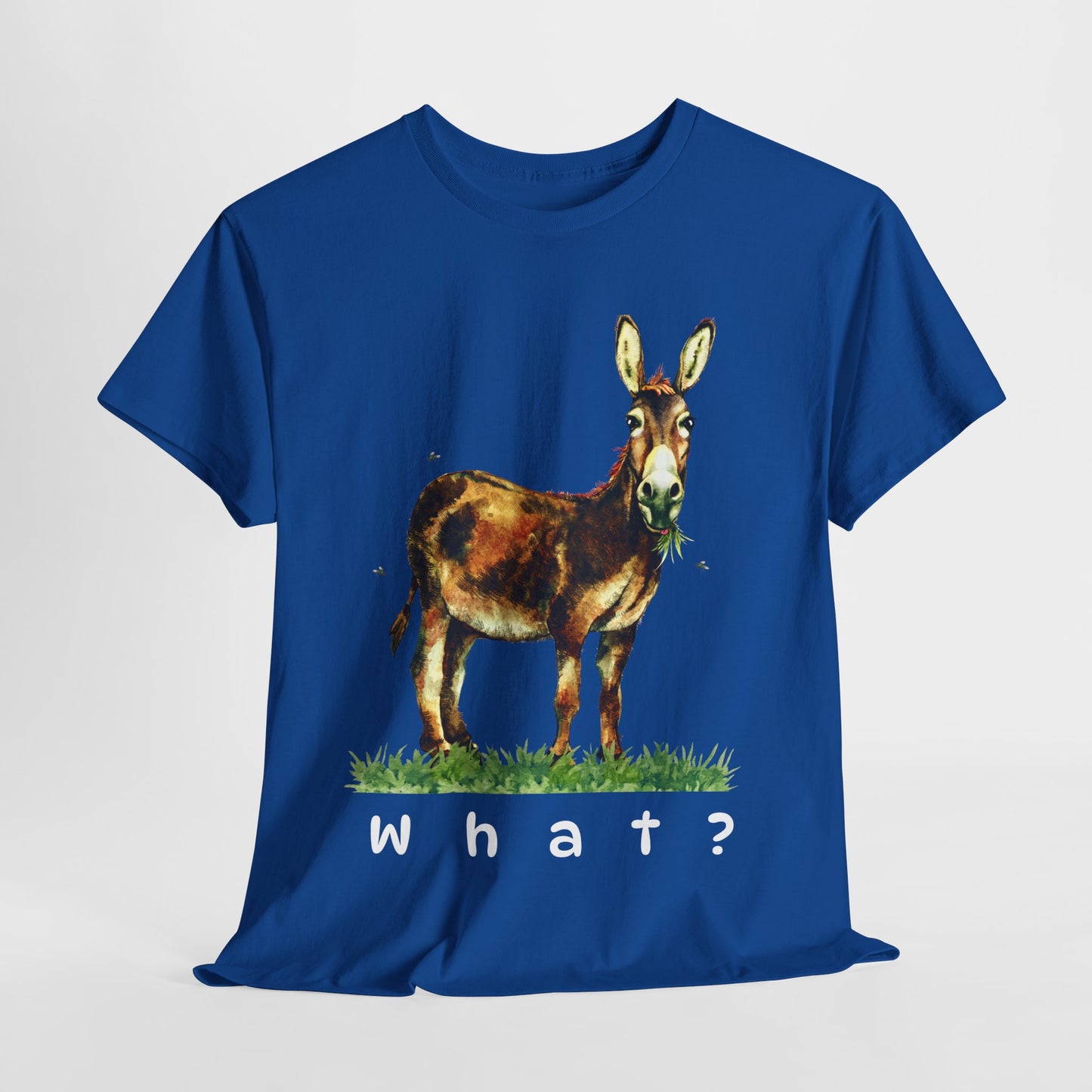 Teen/Adult Unisex What? Tee – Funny Animal Shirt for Sarcastic Souls & Grass-Focused Thinkers