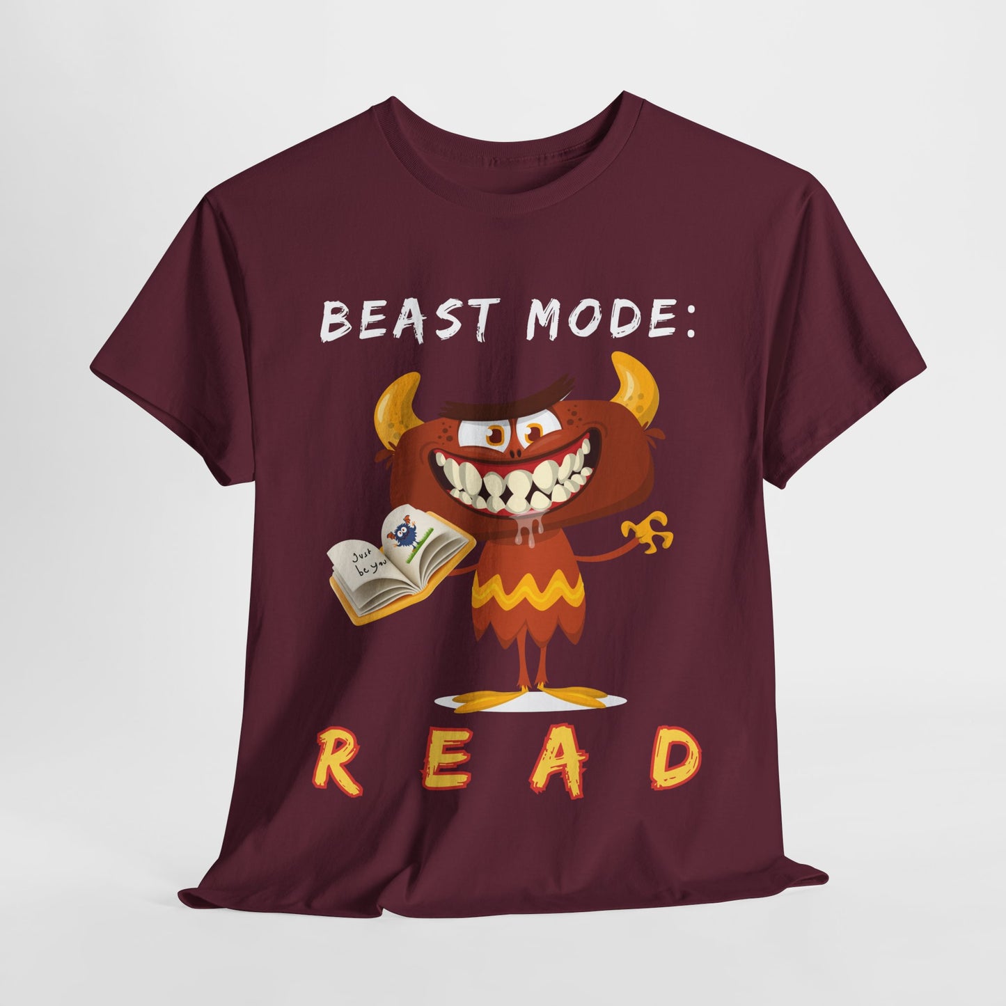 Teen/Adult Unisex “Beast Mode: READ” Tee – Fierce & Funny Reading Shirt for Book Warriors
