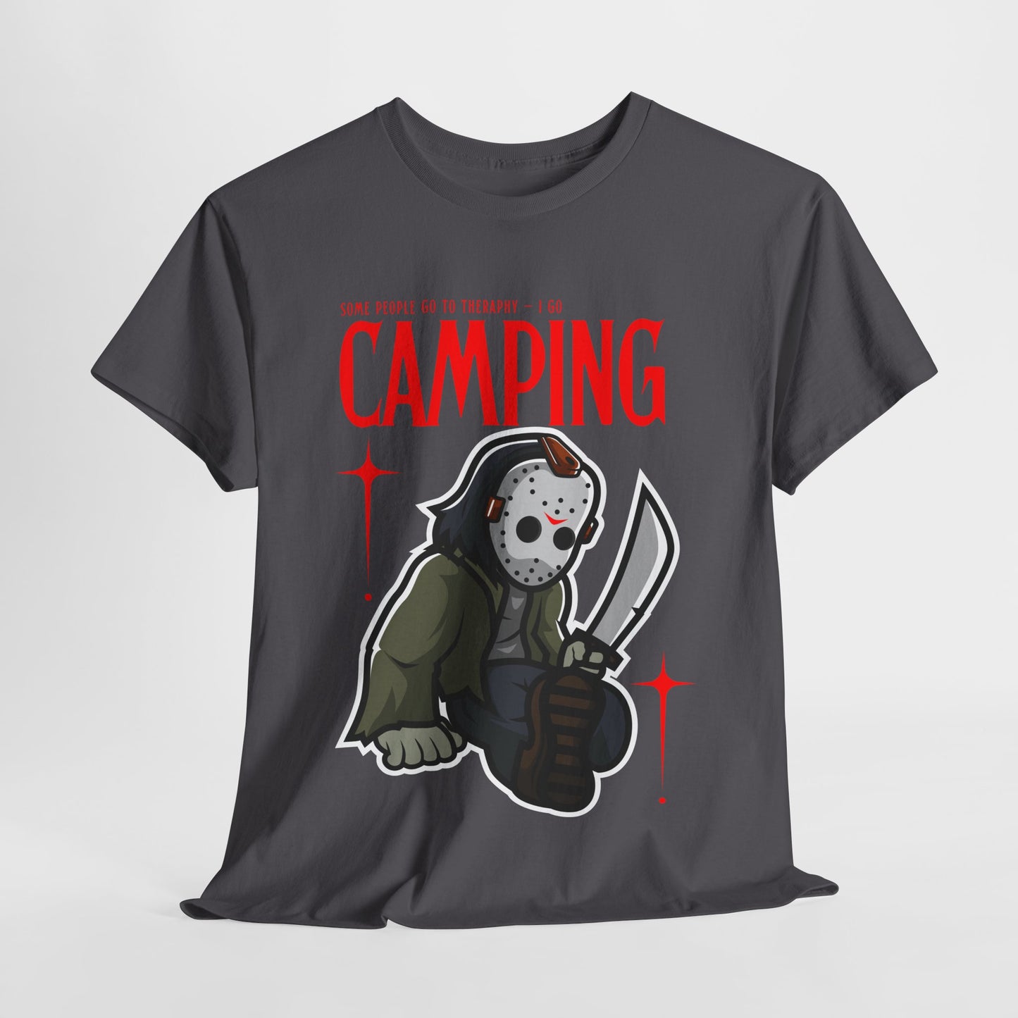 Teen/Adult Unisex Camping Horror T-Shirt β Slasher Parody Graphic Tee