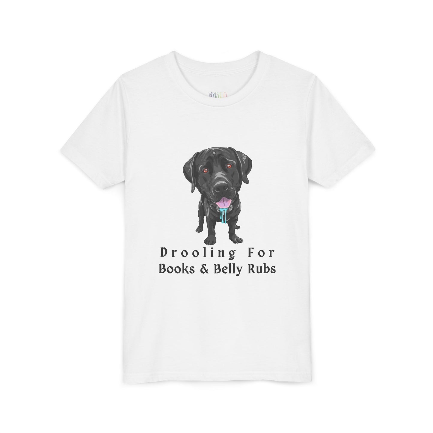 Youth Drooling for Books & Belly Rubs T-Shirt – Perfect for Dog-Loving Readers