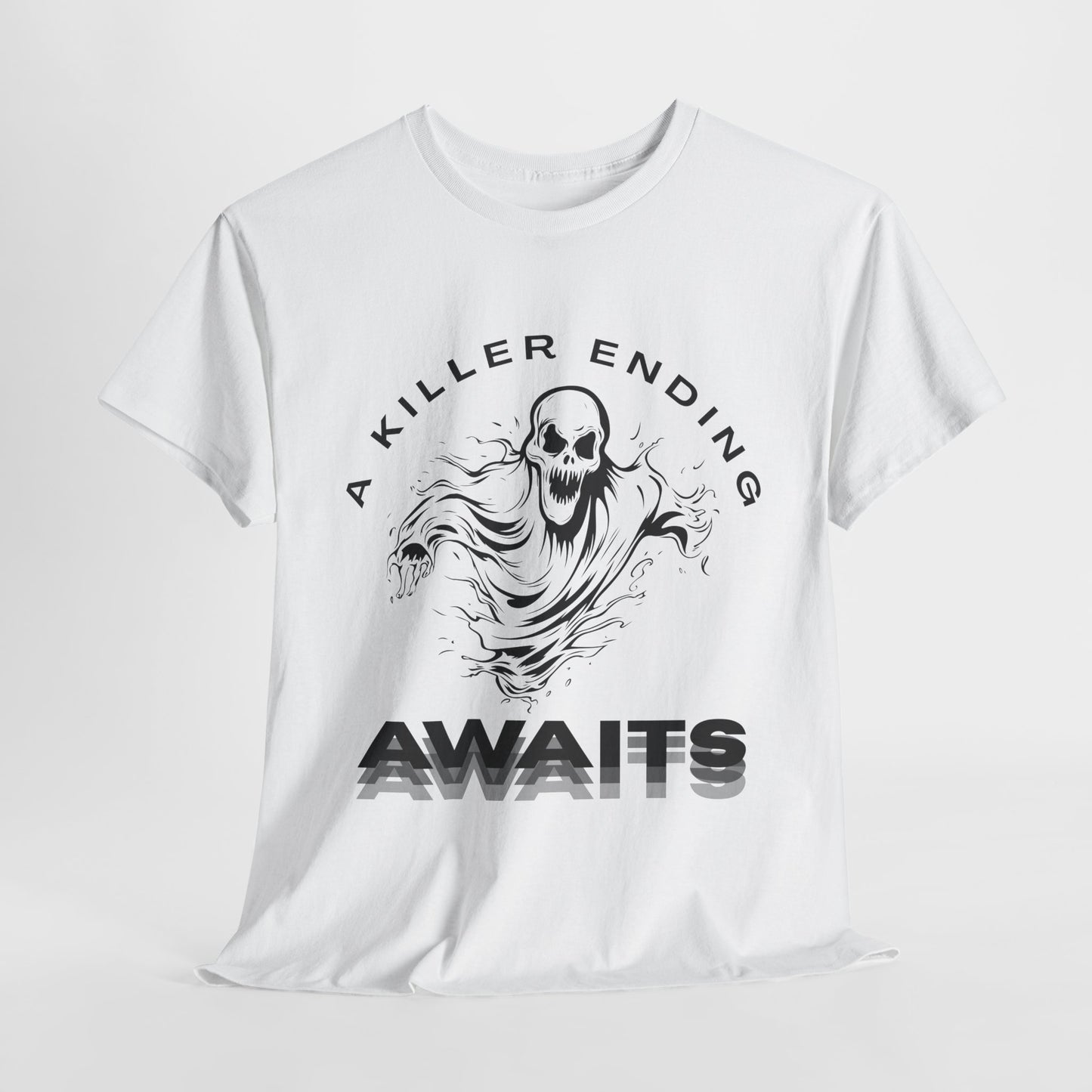 Teen/Adult Unisex A Killer Ending Awaits T-Shirt – Horror Thriller Graphic Tee