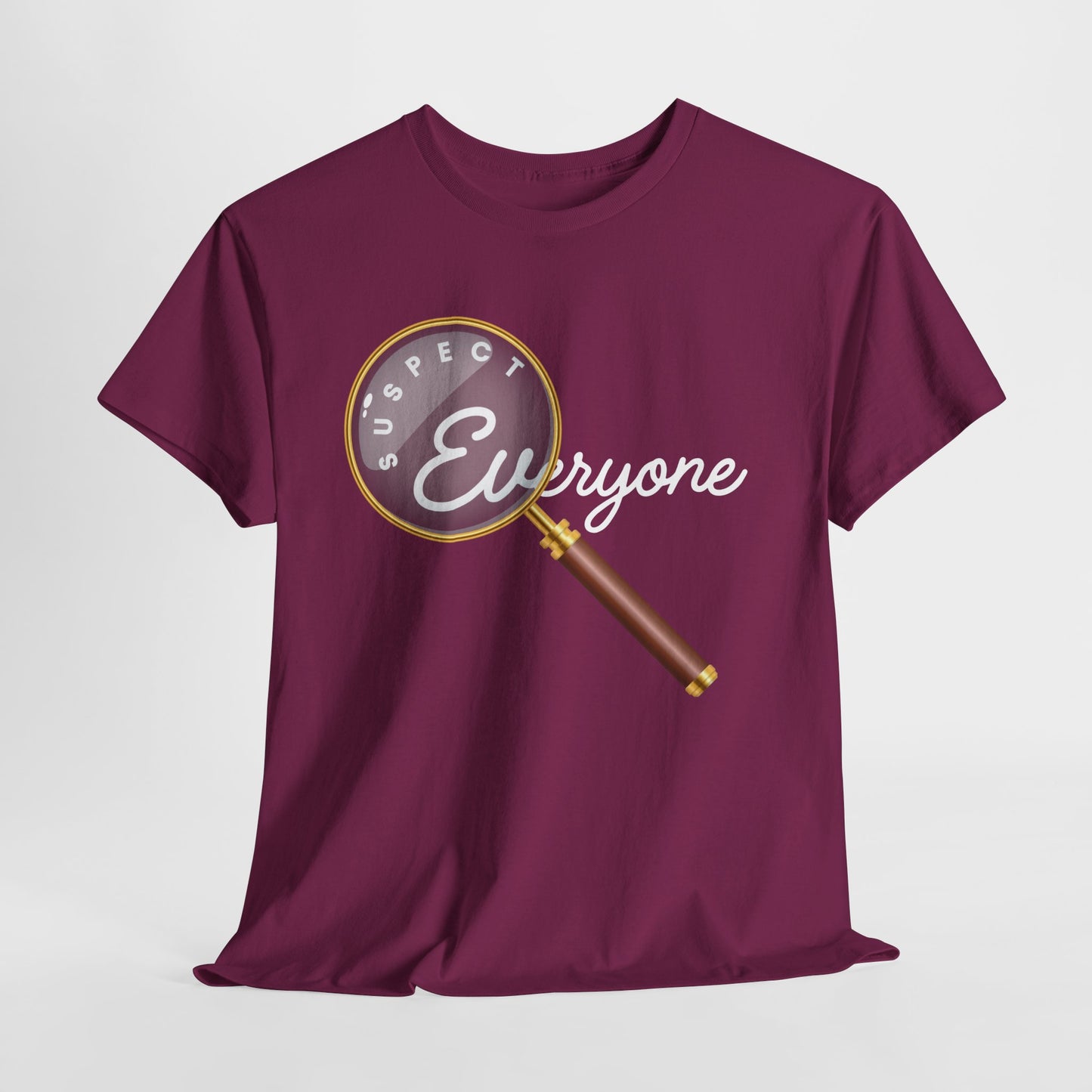 Teen/Adult Unisex Suspect Everyone Tee – Perfect Gift for Mystery Lovers & True Crime Fans